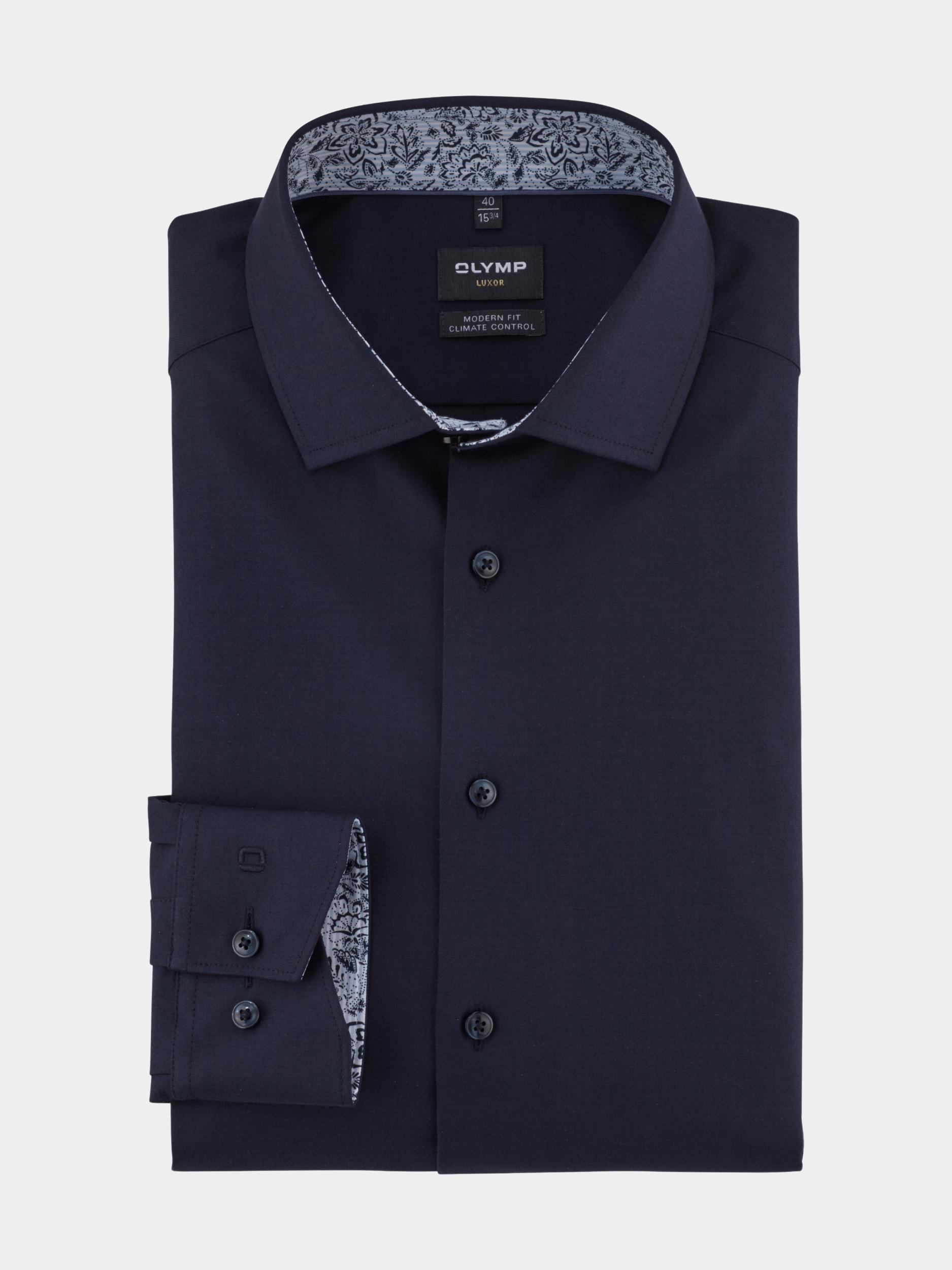Olymp Business hemd lange mouw Blauw Luxor 24/Seven 132674/18