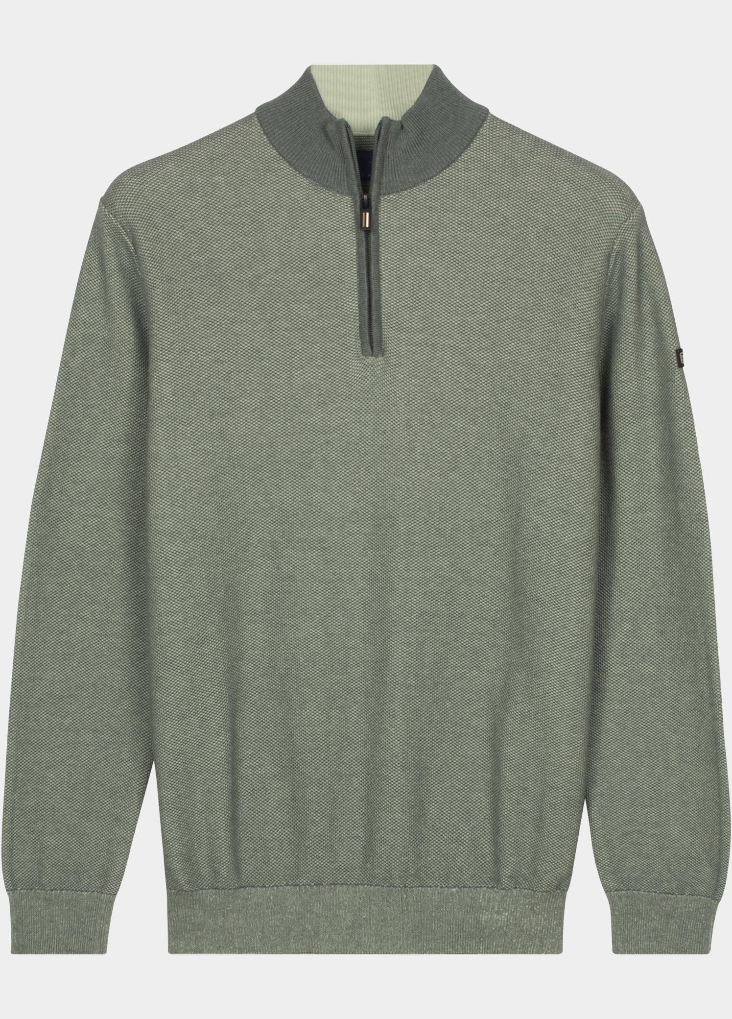 Baileys Half Zip Groen Pullover 1/2 zip  2-tone Jacq 618450/735