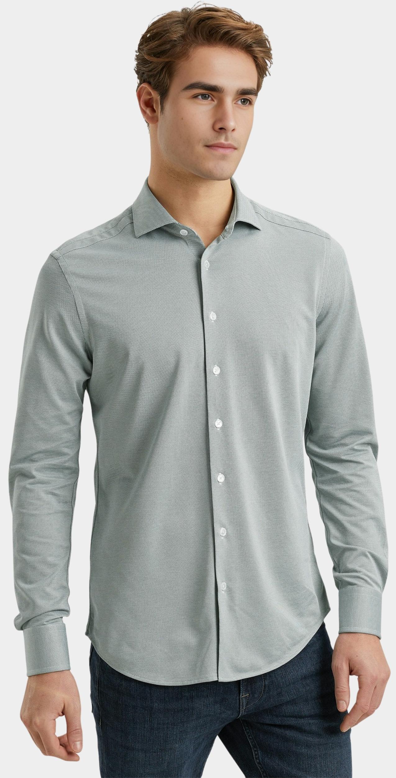 Vanguard Casual hemd lange mouw Groen Long Sleeve Shirt CF Oxford J VSI2503313/6023