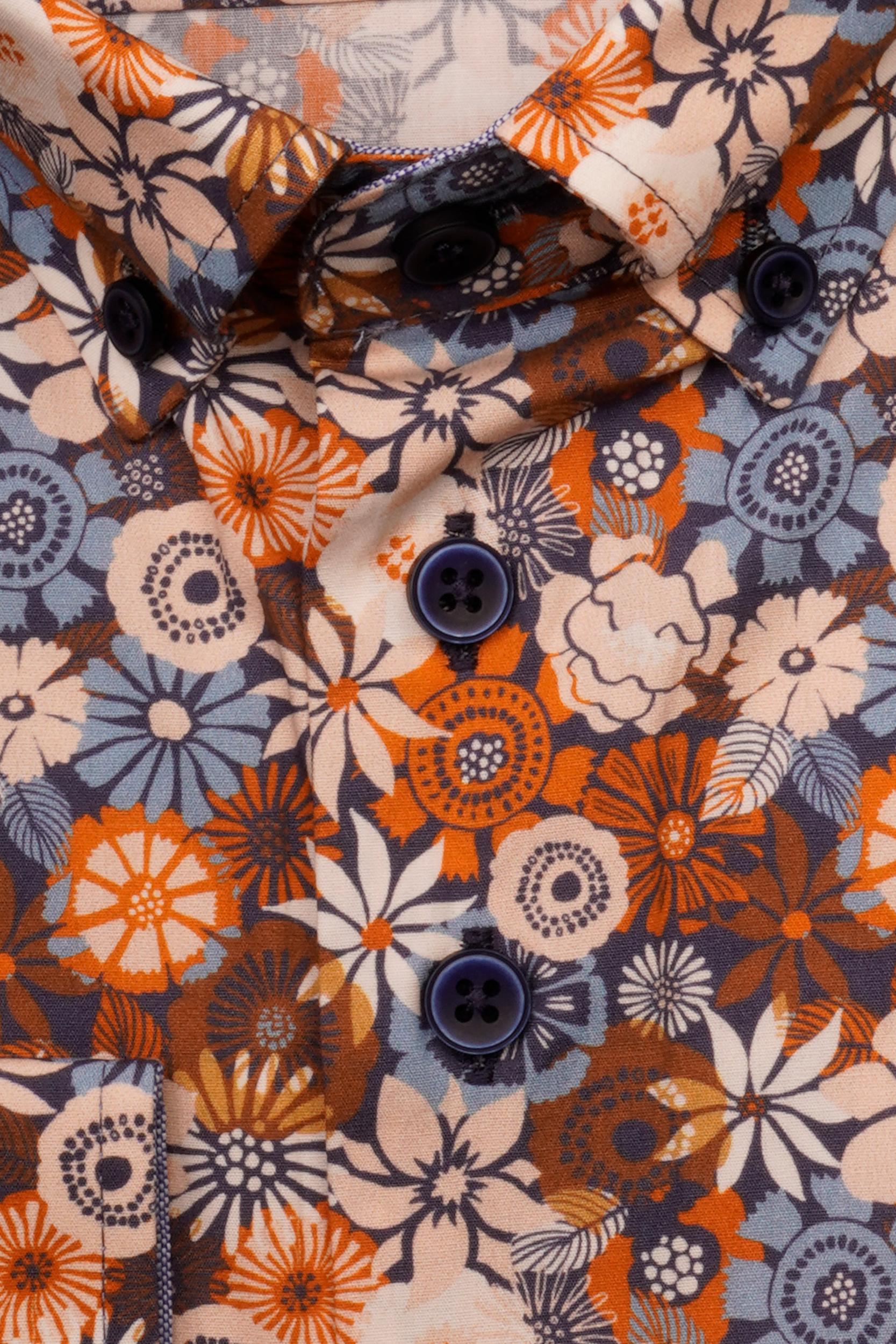 Portofino Casual hemd lange mouw Oranje PF31 21801/01
