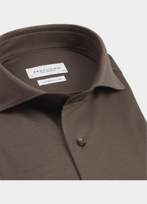 Profuomo Business hemd lange mouw Bruin  PPWH10002/H