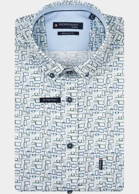 Giordano overhemd korte mouw heren Groen League Short Sleeve Button Do 616031/70