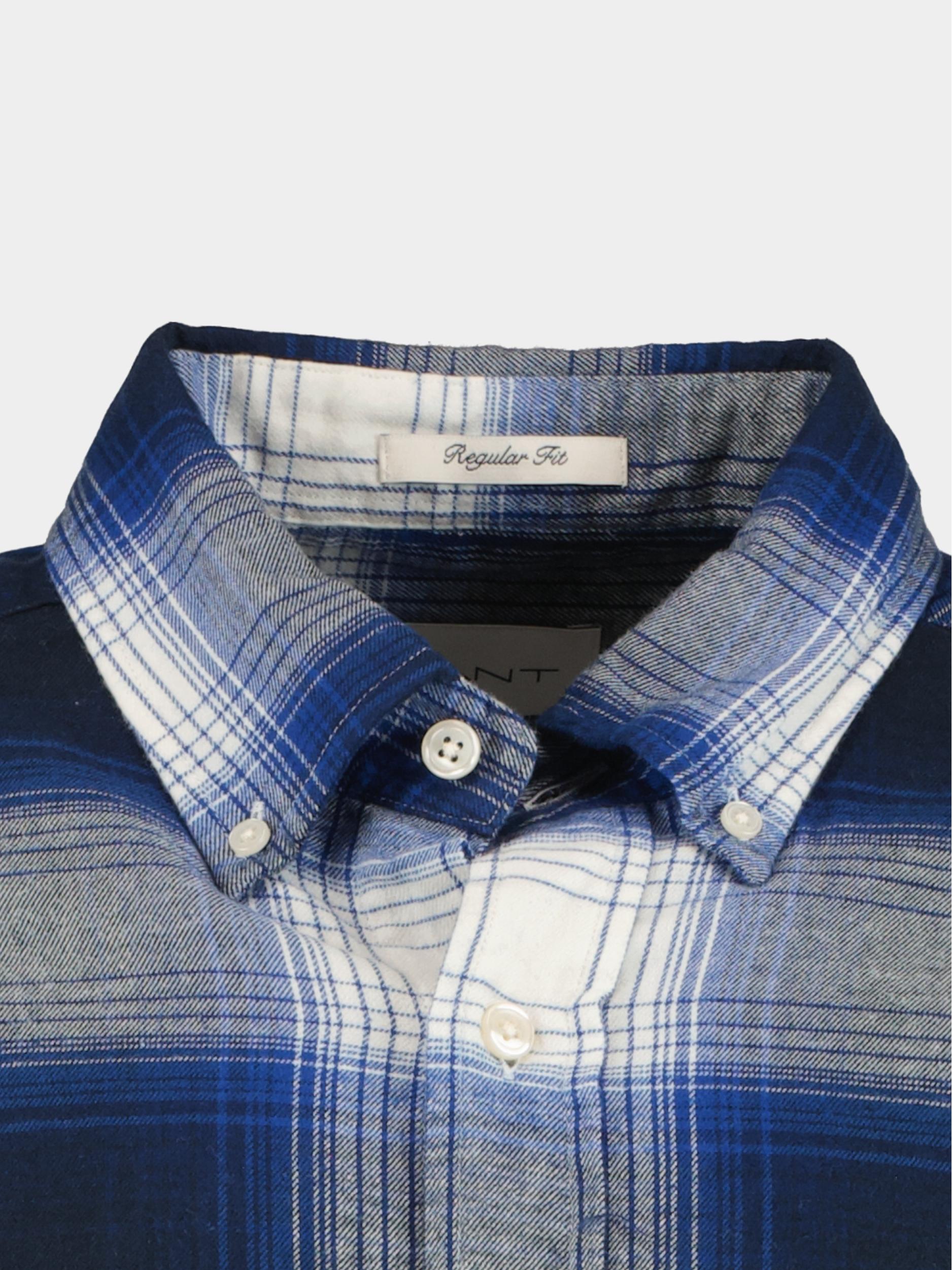 Gant Casual hemd lange mouw Blauw Reg UT Shadow Check Flannel Sh 3230214/436