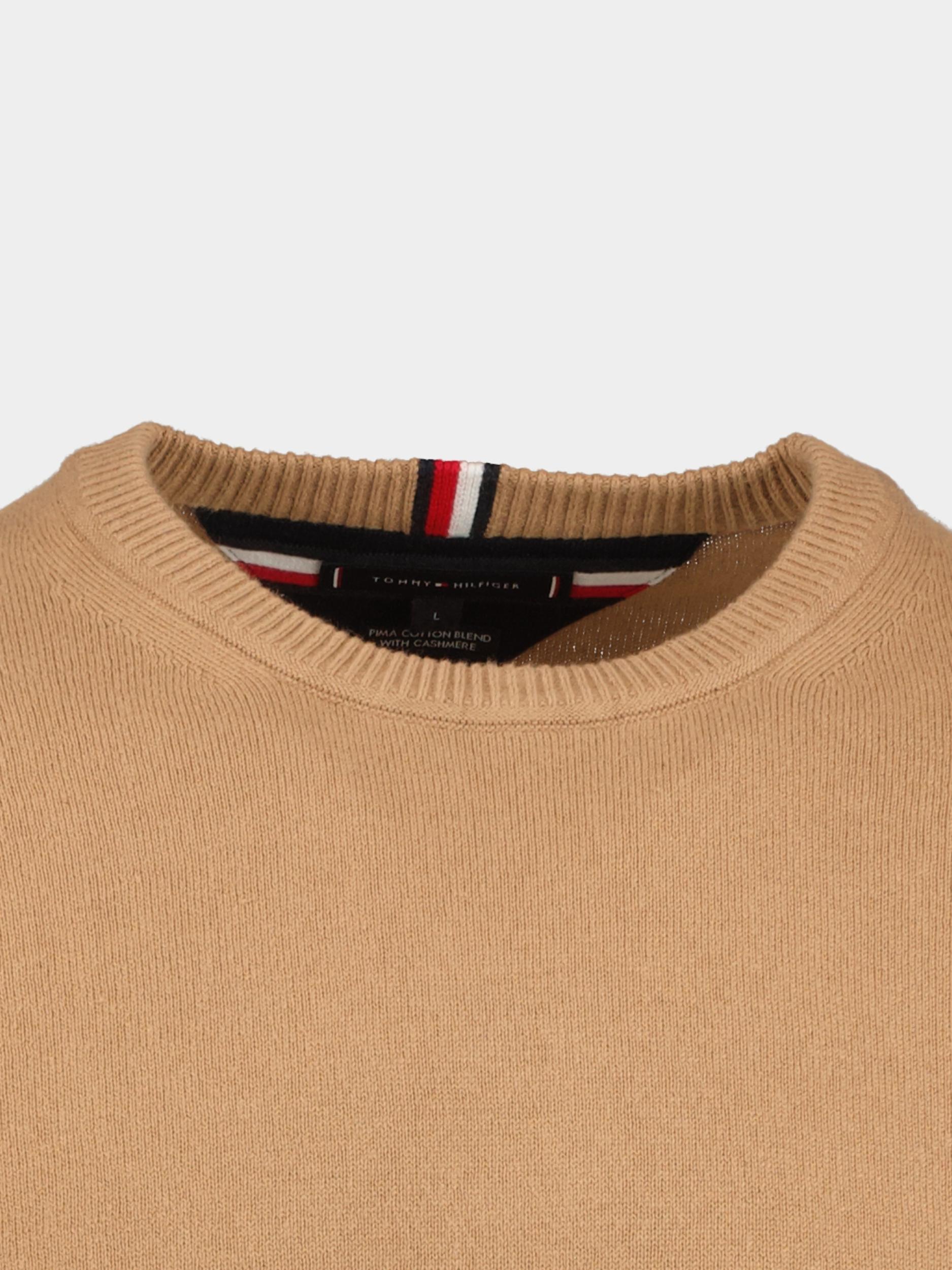 Tommy Hilfiger Pullover Beige Pima Org Ctn Cashmere Crew nec MW0MW28046/GW8