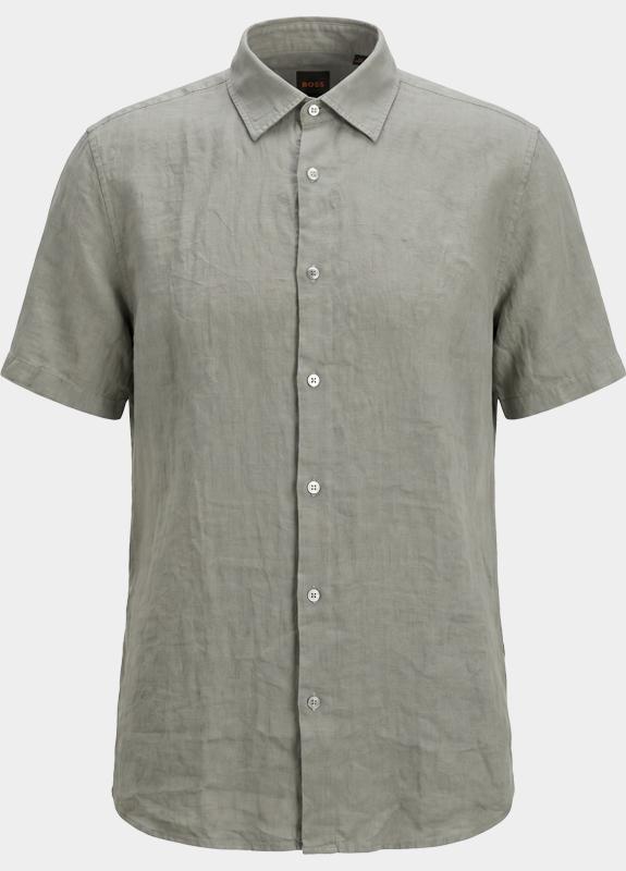 BOSS Orange Casual hemd korte mouw Grijs Rash_2_M 10267858 01 50537382/076
