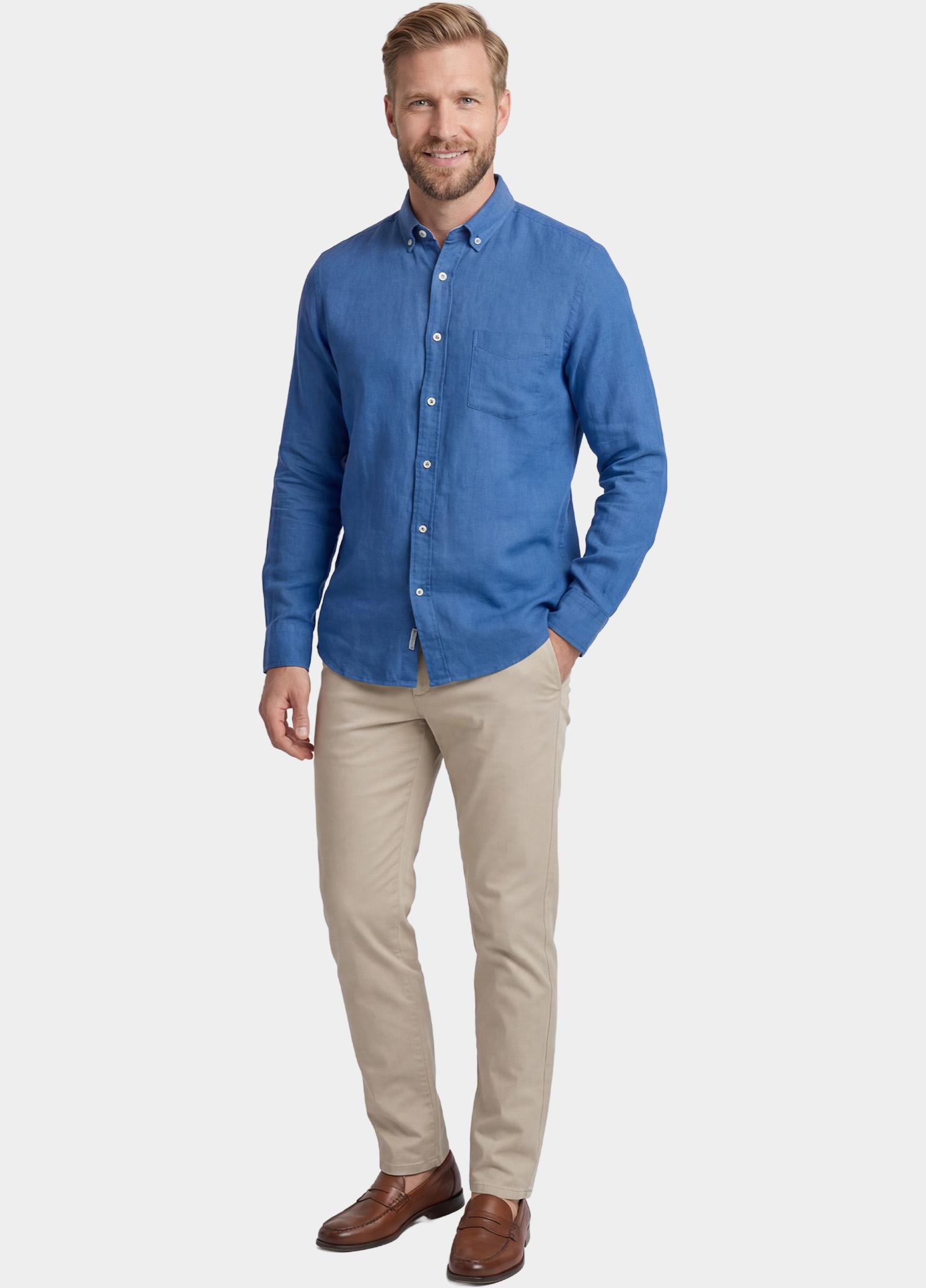 Giordano Overhemd heren Blauw Ivy Long Sleeve Button Down S 617009/63