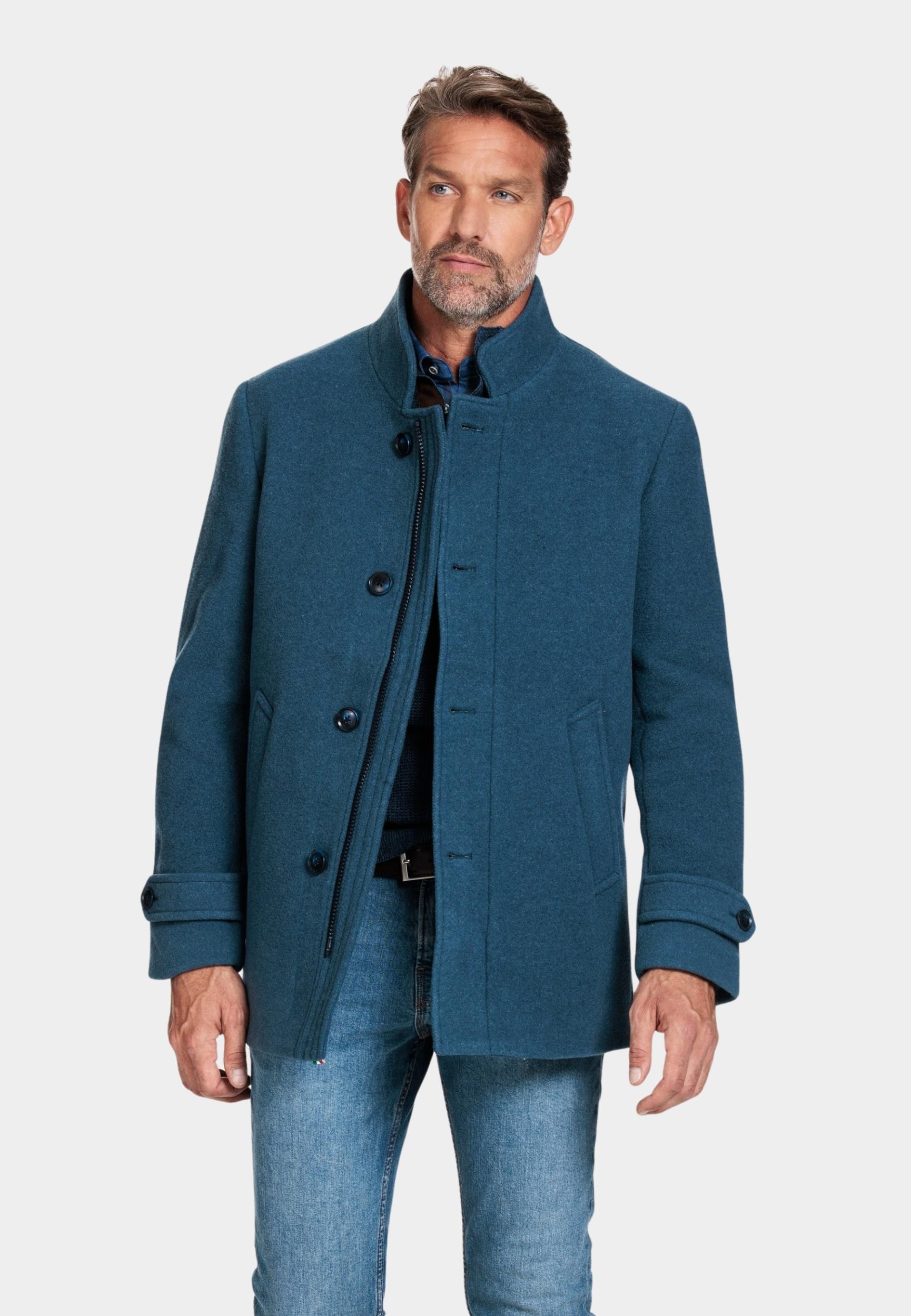 Giordano Wollen Jack Blauw Coat Brian Wool Mix Melange 322621/67
