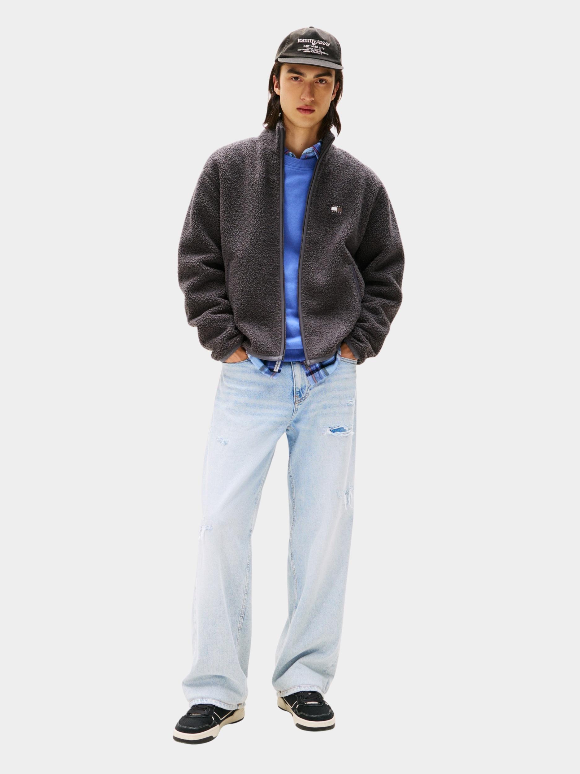 Tommy Jeans Fleece Vest Zwart TJM RLX BADGE FZ TEDDY DM0DM22078/PT2