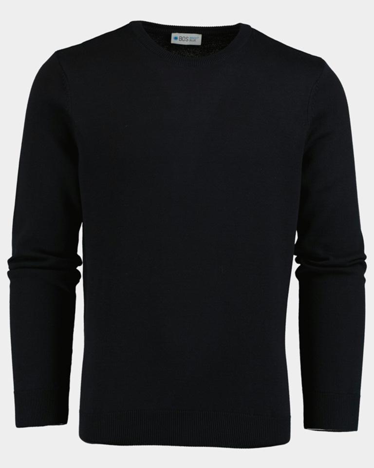 Bos Bright Blue Pullover Blauw Bram Ronde hals pullover 180541/Navy Blue