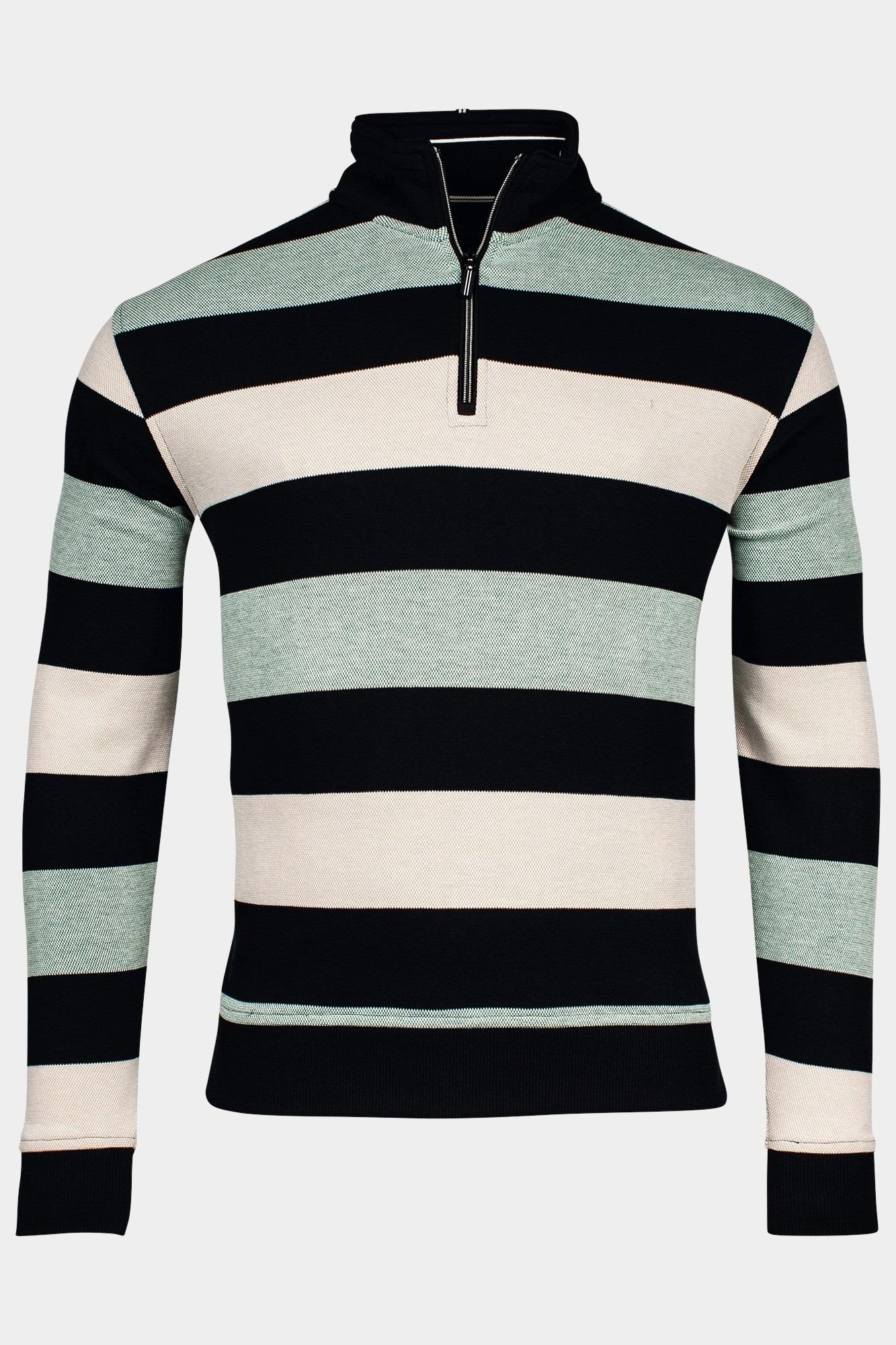Baileys Half Zip Groen Sweatshirt 1/2 zip  Pique Dou 413149/70