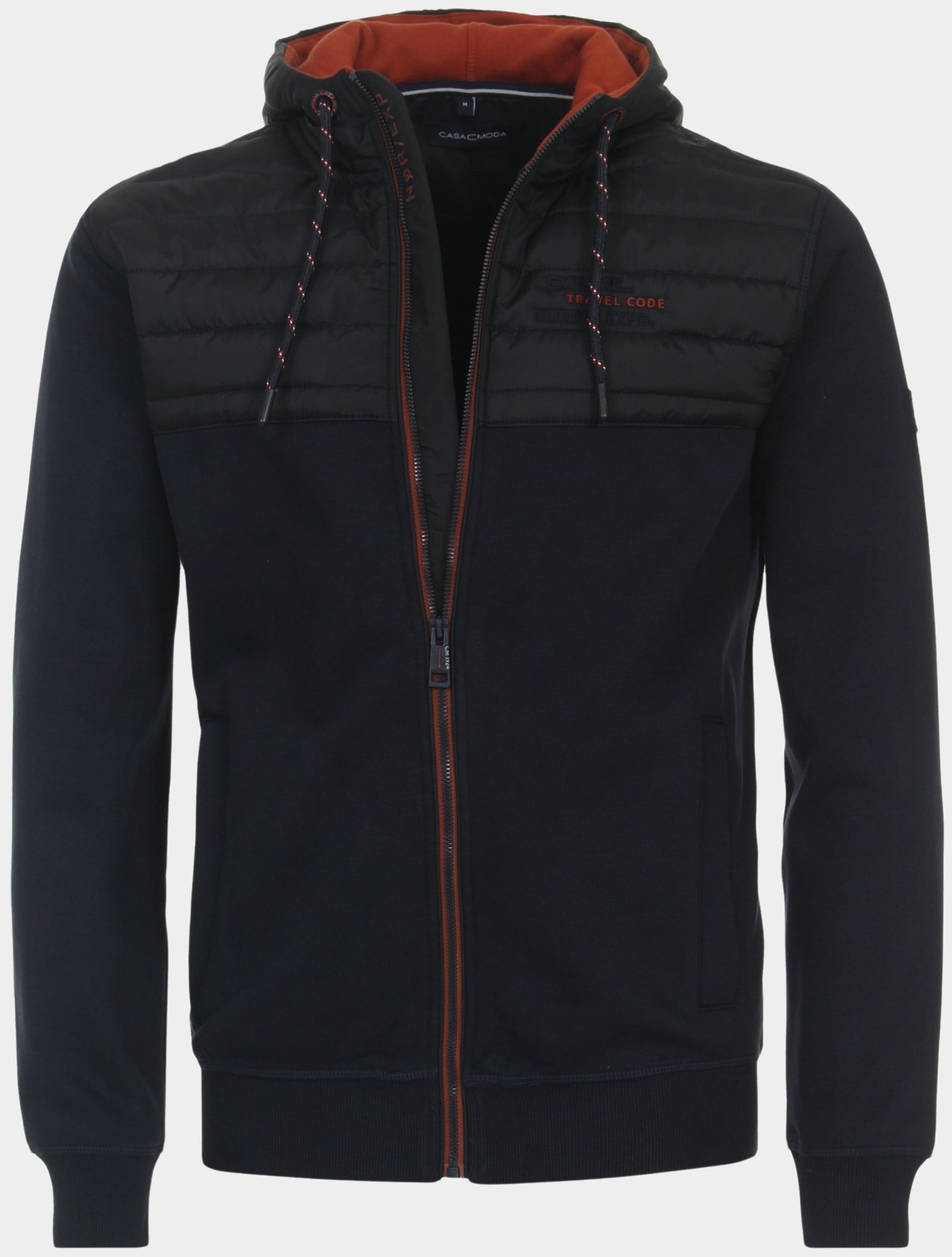 Casamoda Vest Blauw Sweatjacke mit Kapuze 434103900/105