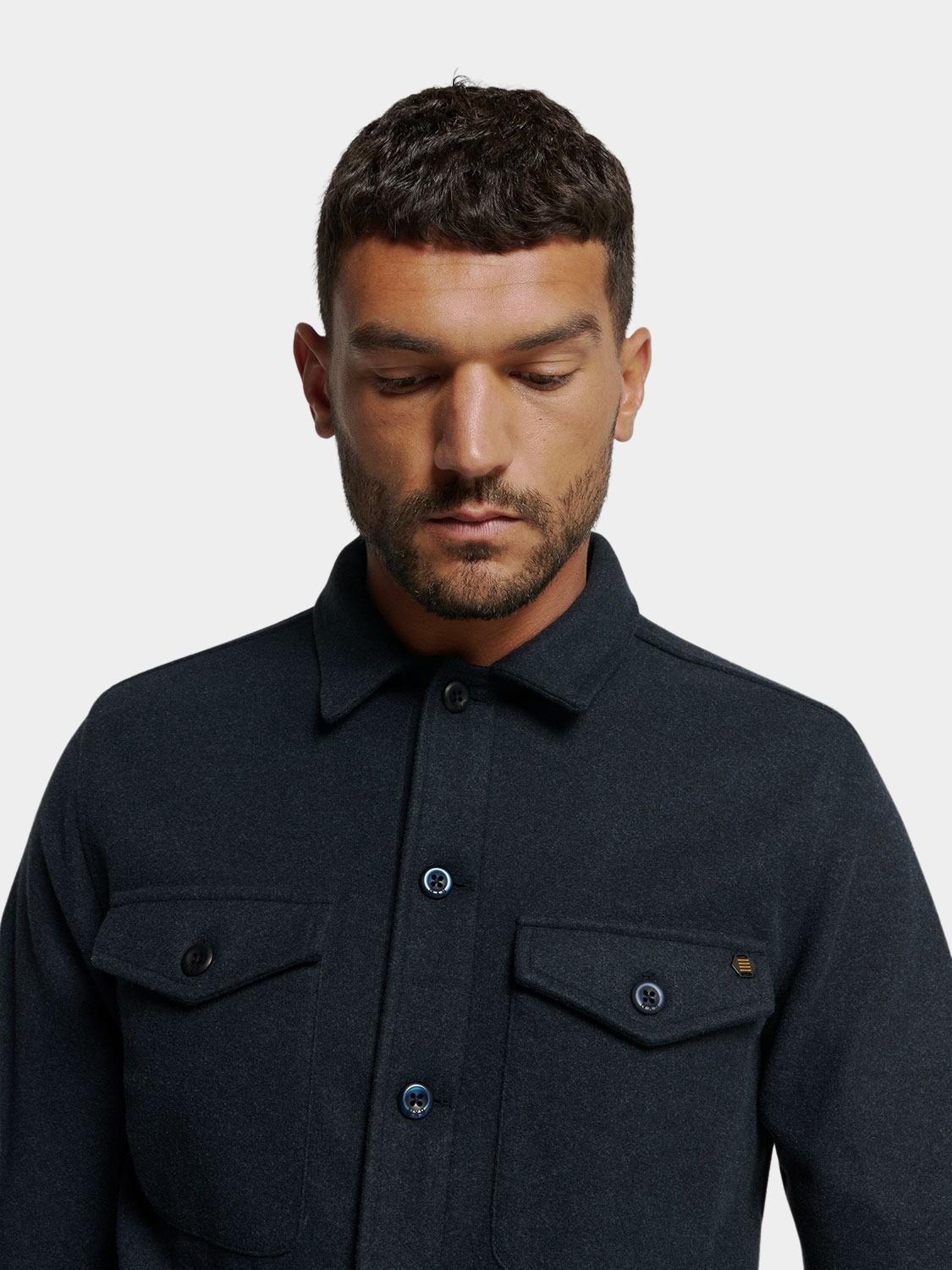 No Excess Casual hemd lange mouw Blauw Overshirt Button Closure Mela 25510903/078