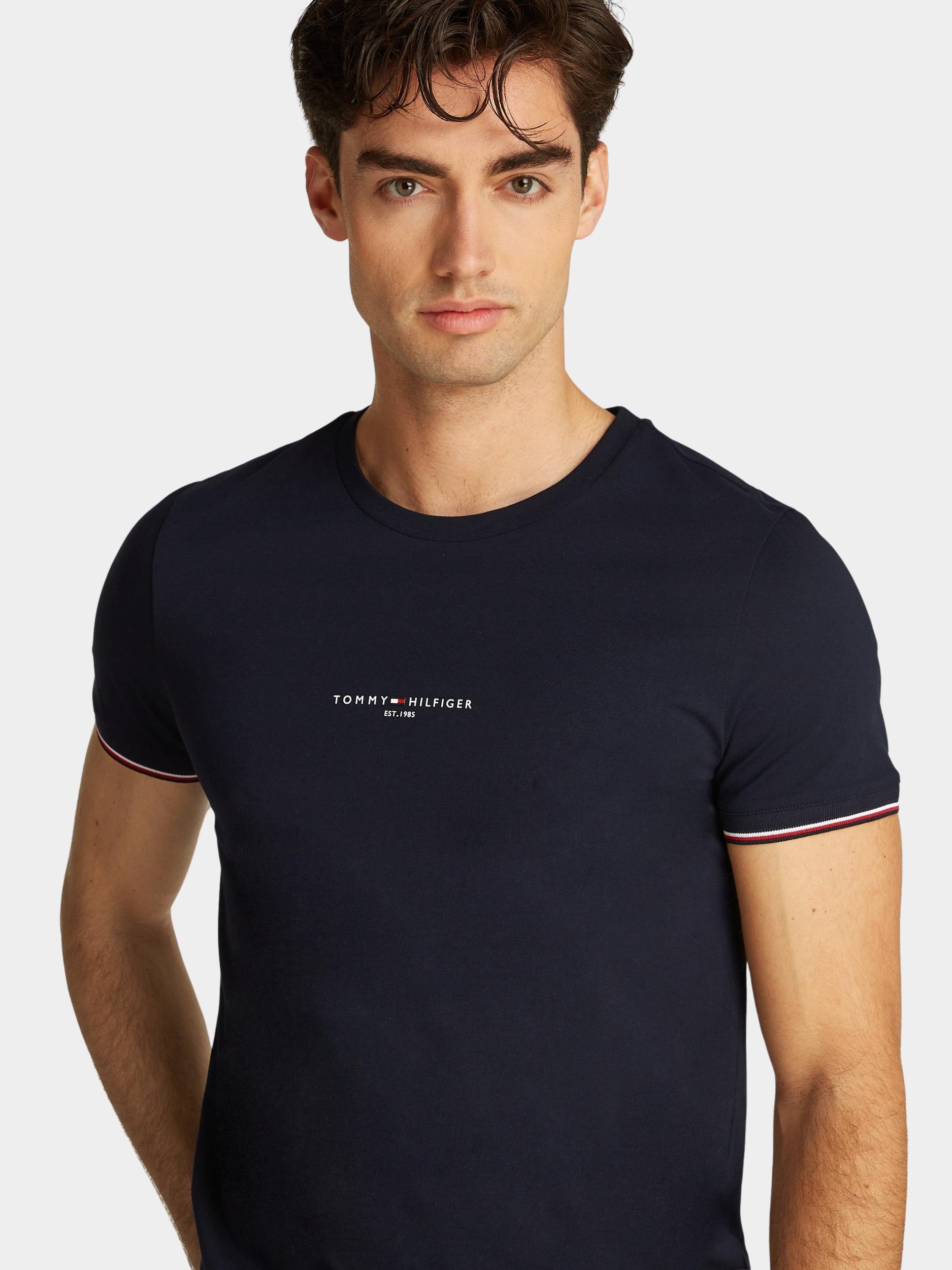 Tommy Hilfiger T-shirt korte mouw Blauw Tommy Logo Tipped MW0MW32584/DW5