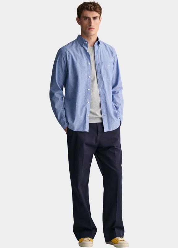 Gant Overhemd heren Blauw Regular Fit overhemd van kato 3240100/407