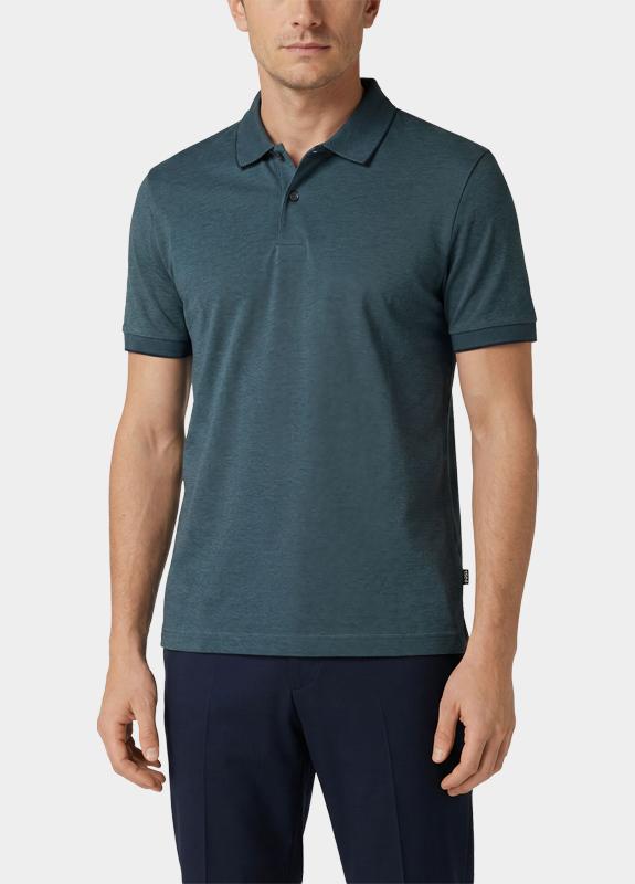 BOSS Black Polo korte mouw Blauw H-Parlay 246 10278170 01 50554117/468