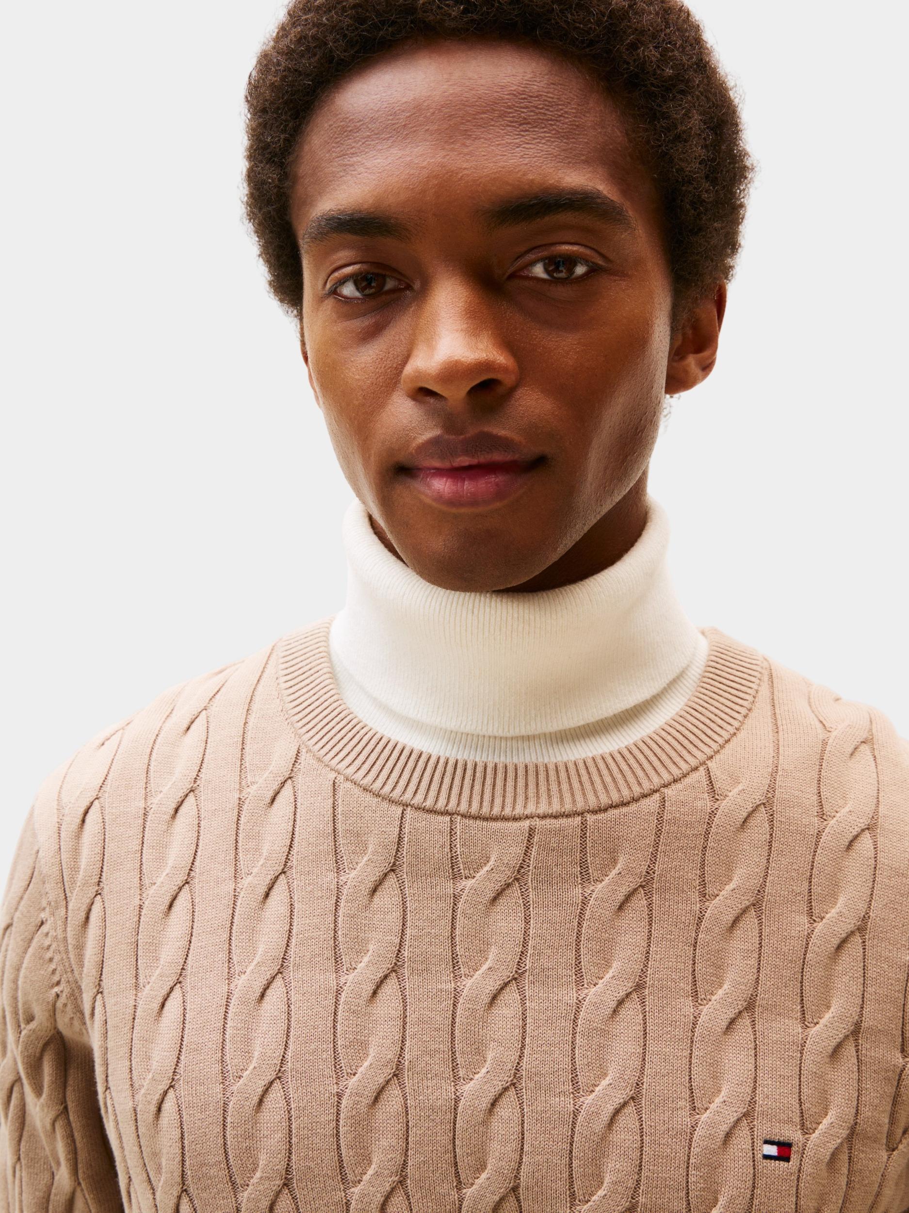 Tommy Hilfiger Pullover Beige CLASSIC COTTON CABLE CREW NEC MW0MW33132/AFE