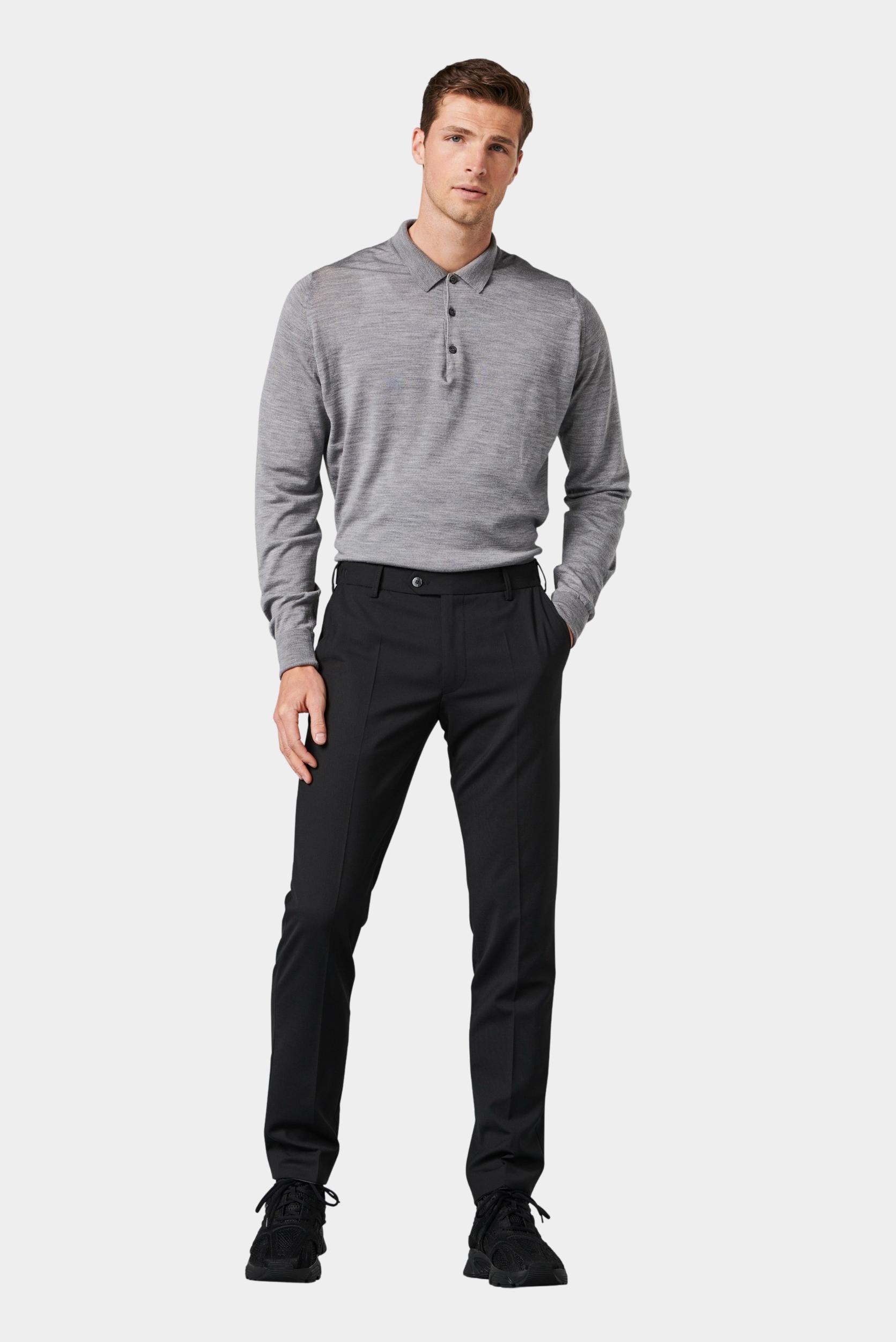 Meyer Wollen Pantalon Zwart Oslo Art.9-344 2230934400/09