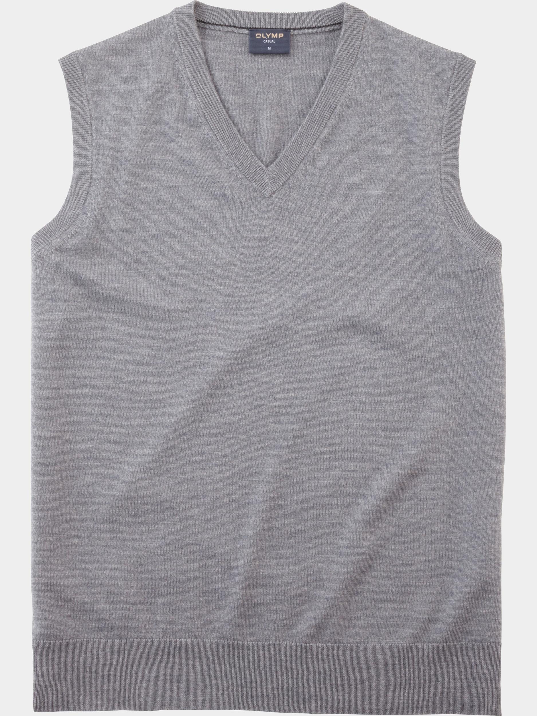 Olymp Spencer Grijs V-Pullunder Basic Merino 533667/63