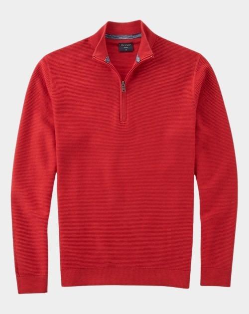 Olymp Half Zip Rood Troyer Strick 530465/35