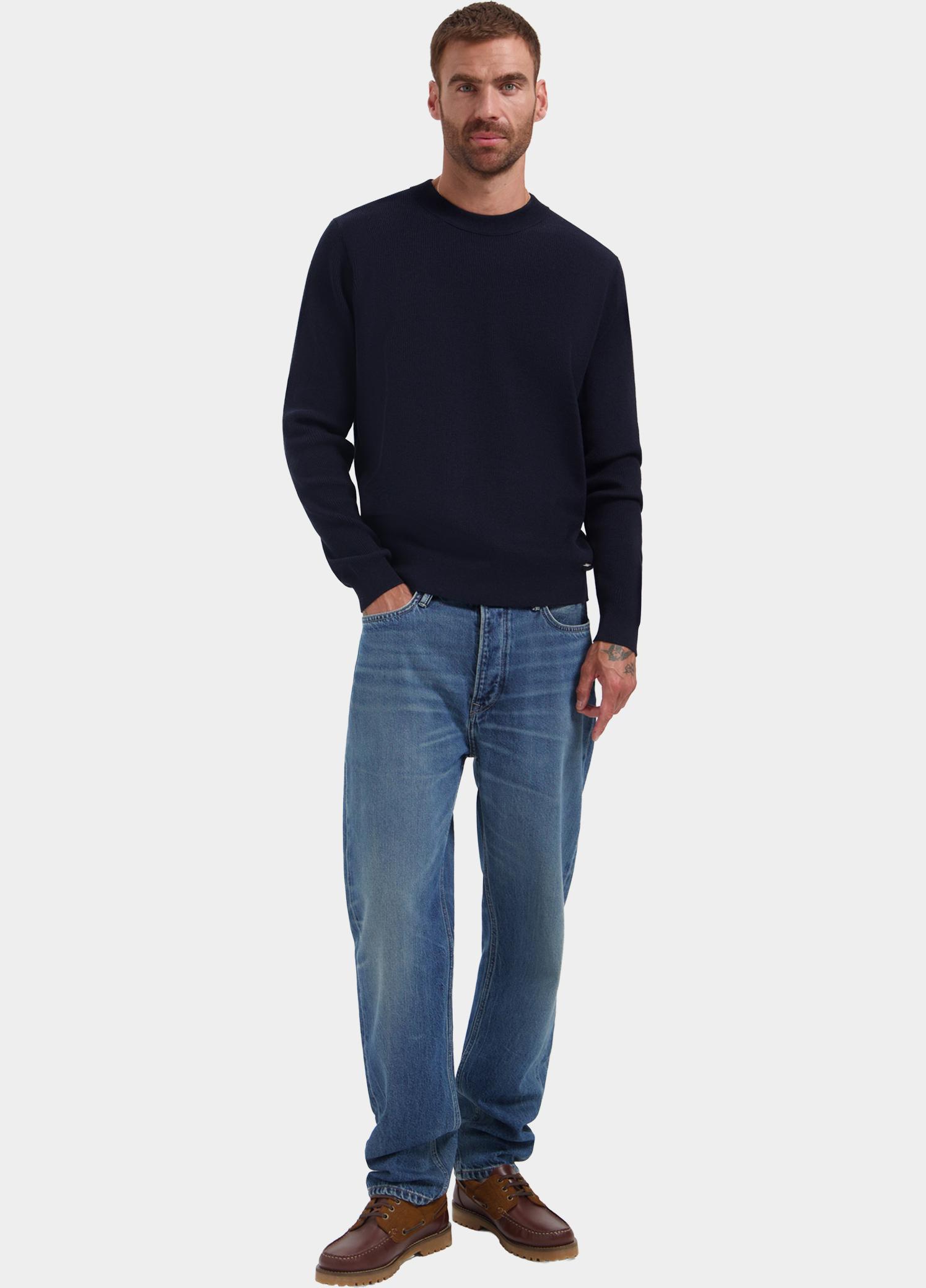 Dstrezzed Pullover heren Blauw Oscar Rib Mockneck 406824/649