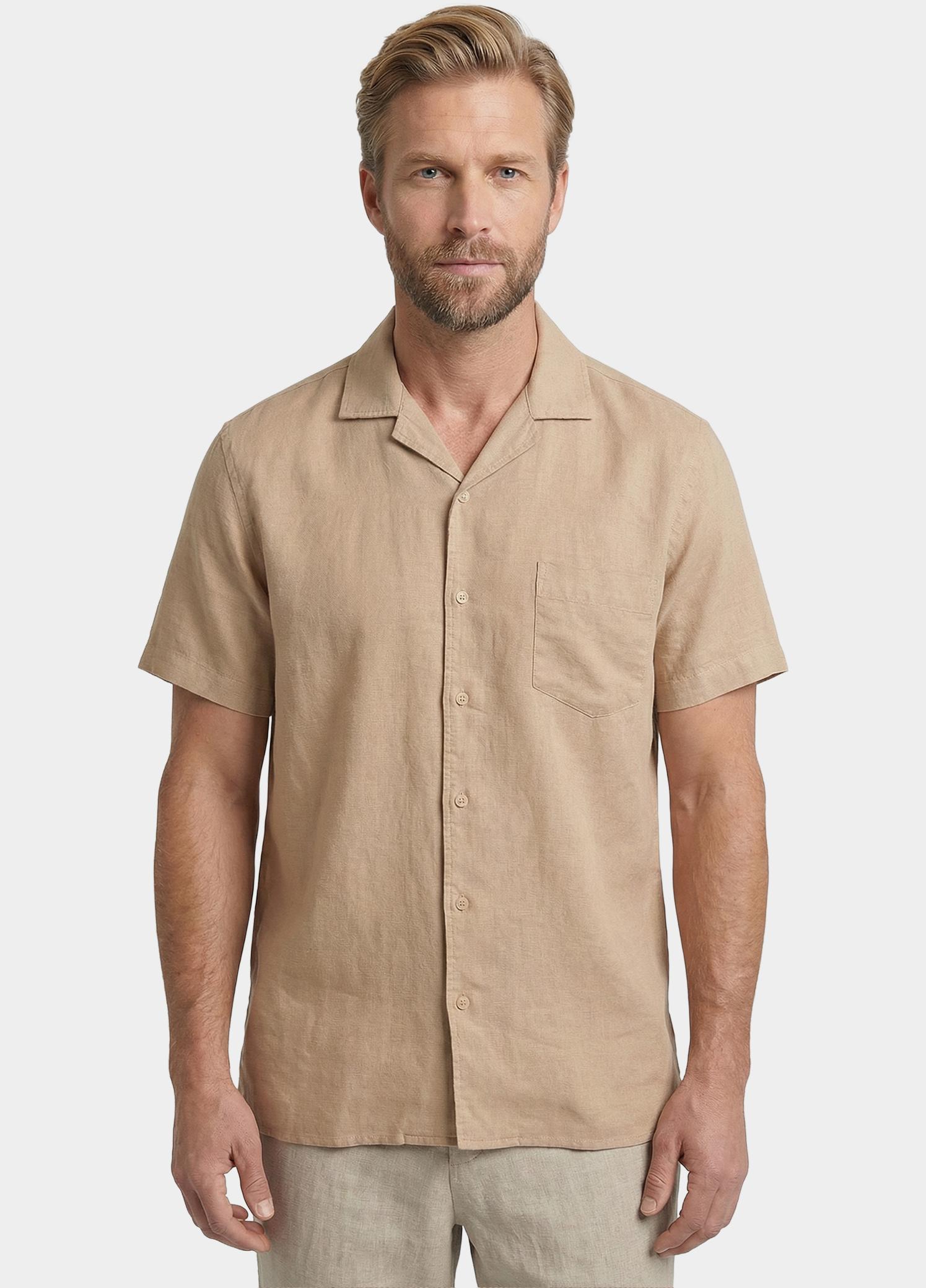 Giordano overhemd korte mouw heren Wit Capri Short Sleeve Resort Gar 616002/81