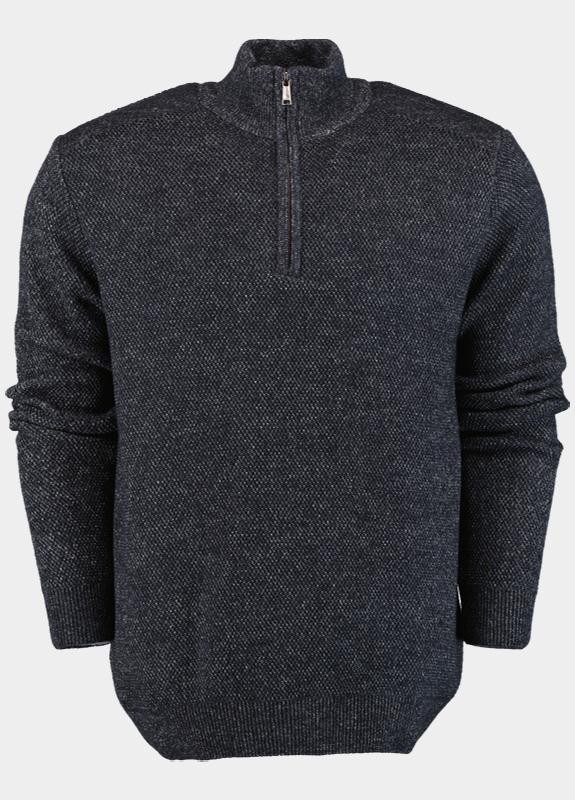 Innocente Half Zip Blauw met ingebreide structuur 1164/41020 Navy