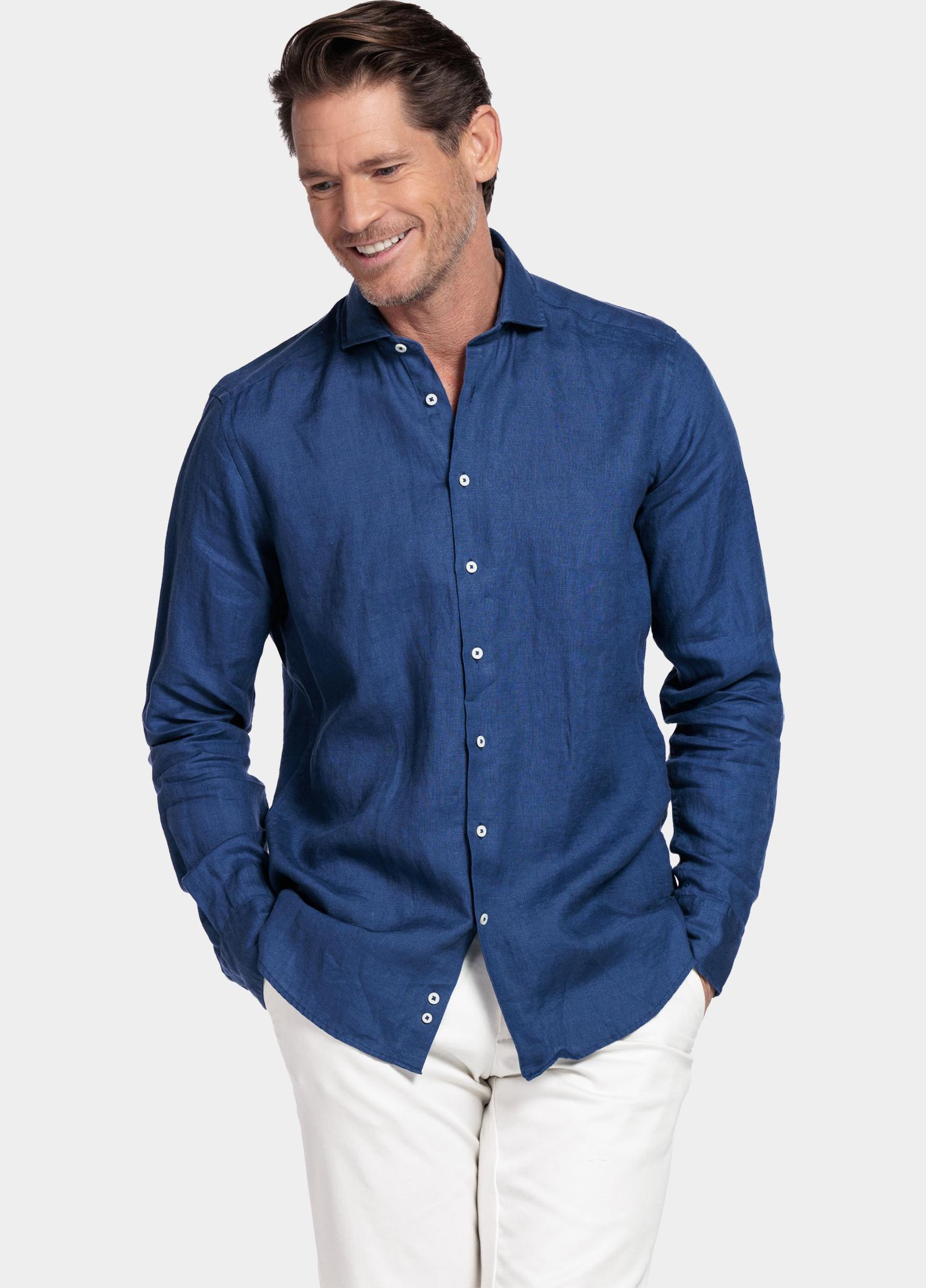 Giordano Overhemd heren Blauw Row Long Sleeve Cutaway Soft 617810/63