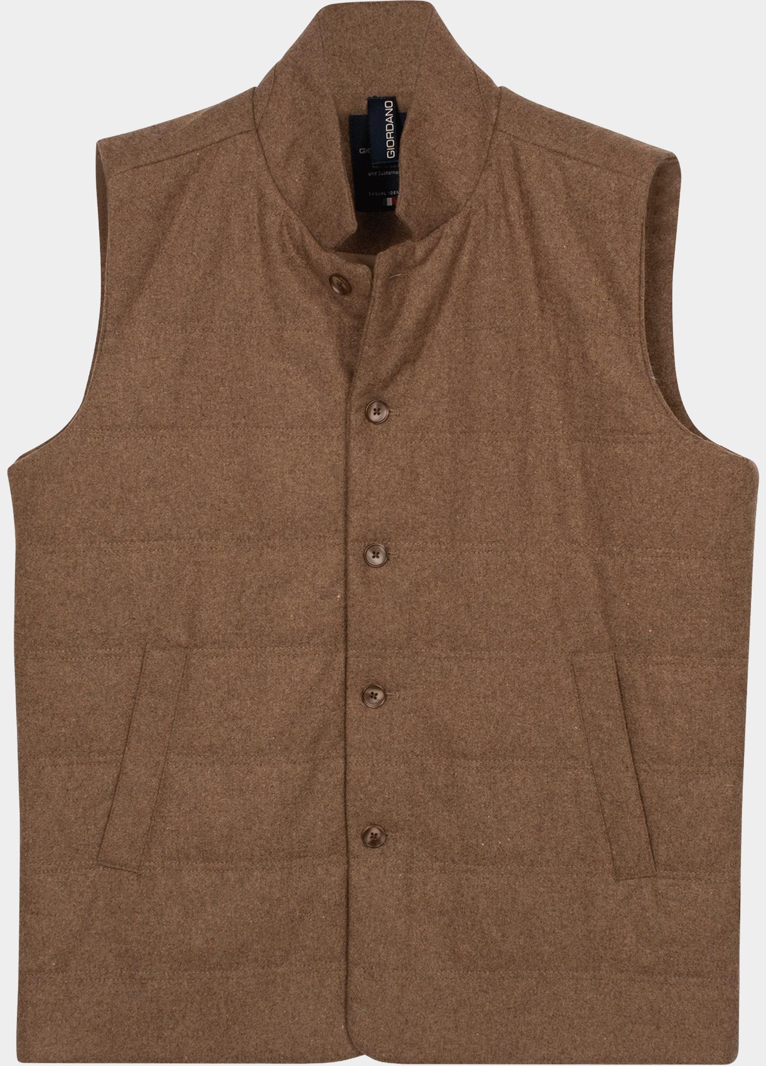 Giordano Bodywarmer heren Bruin Owen Brushed Wool mix 622551/80