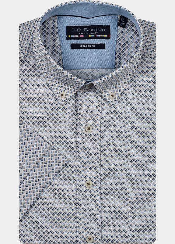 R.B. Boston Casual hemd korte mouw Beige Marshall SS Button Down 516670/832