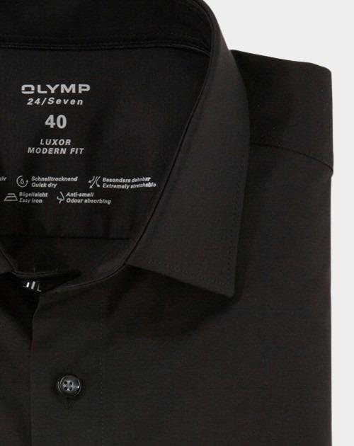 Olymp Business hemd korte mouw Zwart Luxor 24/Seven 120262/68