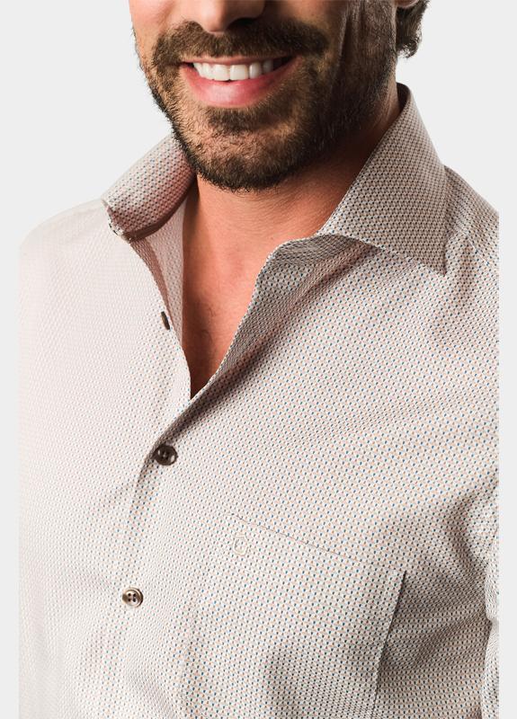 Ledub Business hemd lange mouw Bruin  0143280/630-645-000