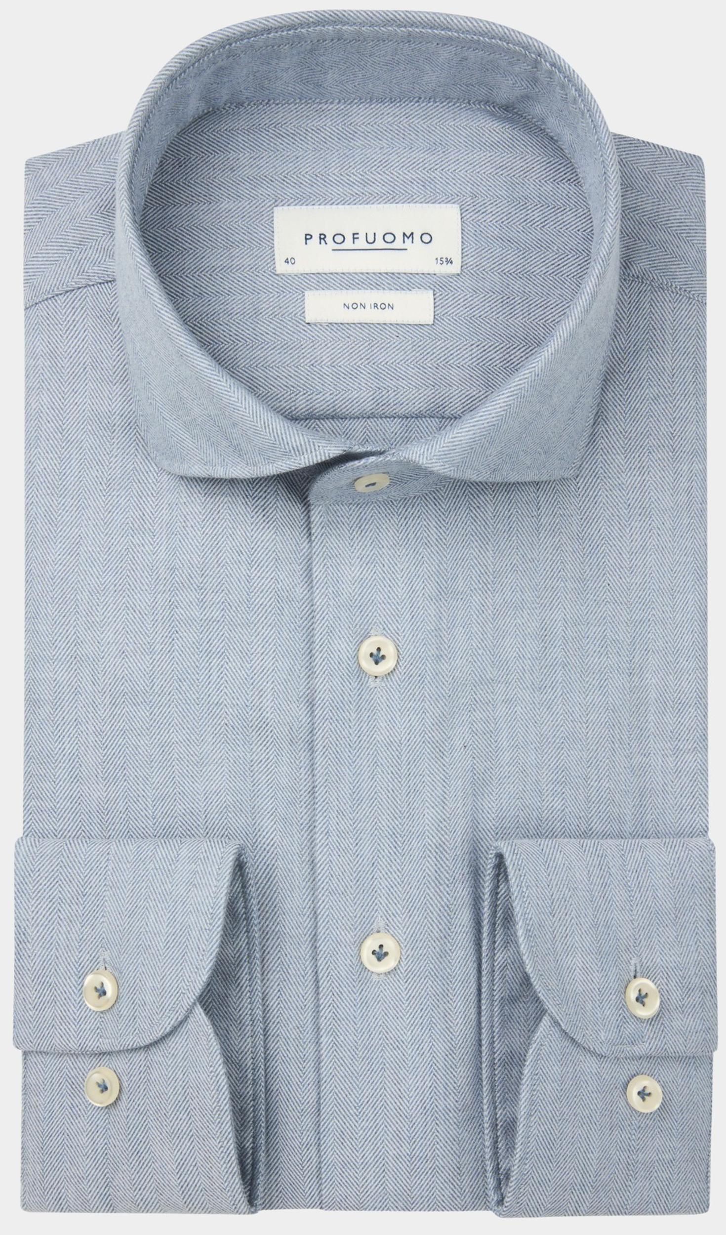 Profuomo Business hemd lange mouw Blauw  PPWH30006/A