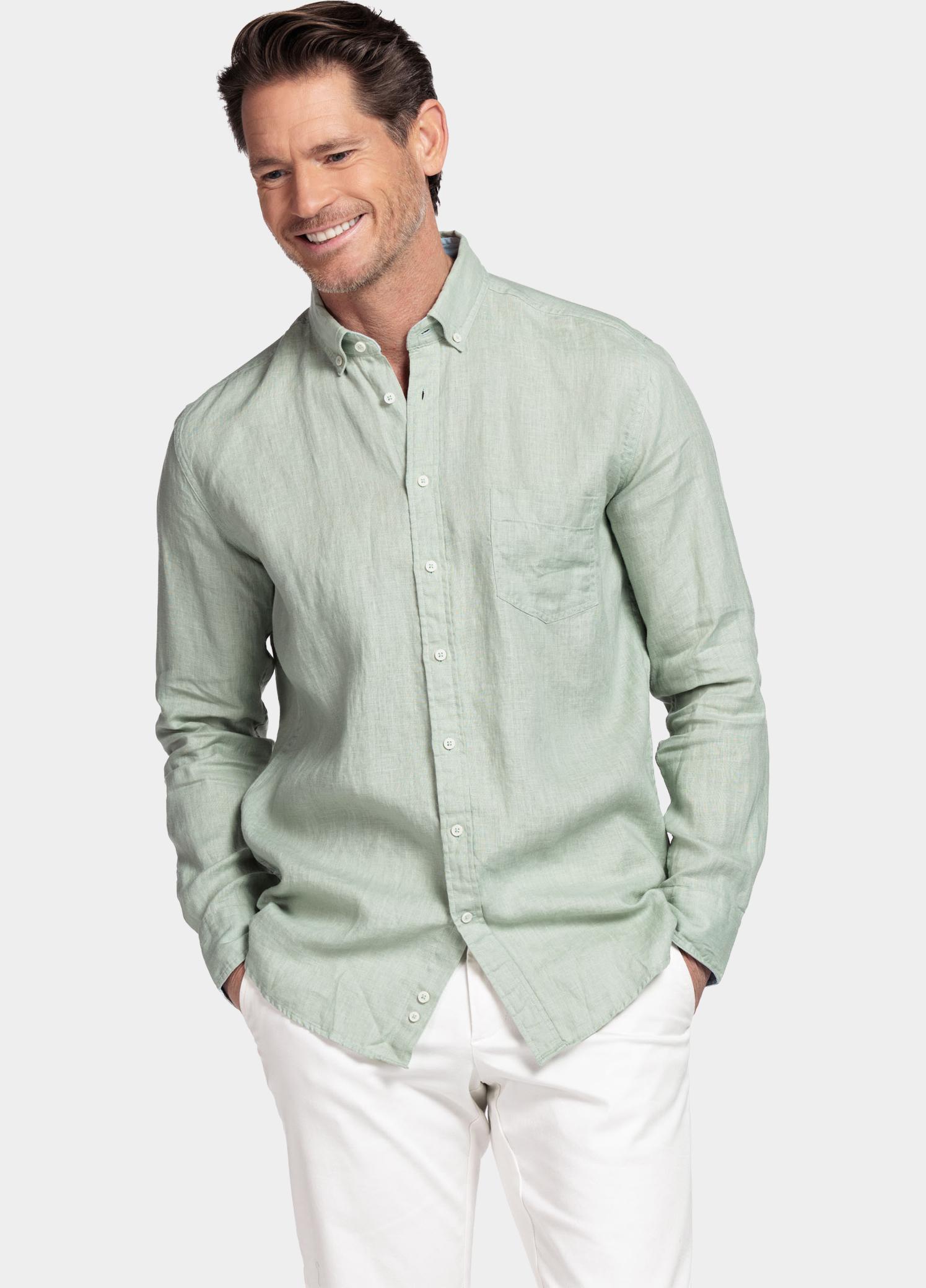 Giordano Overhemd heren Groen Ivy Long Sleeve Button Down S 617009/71