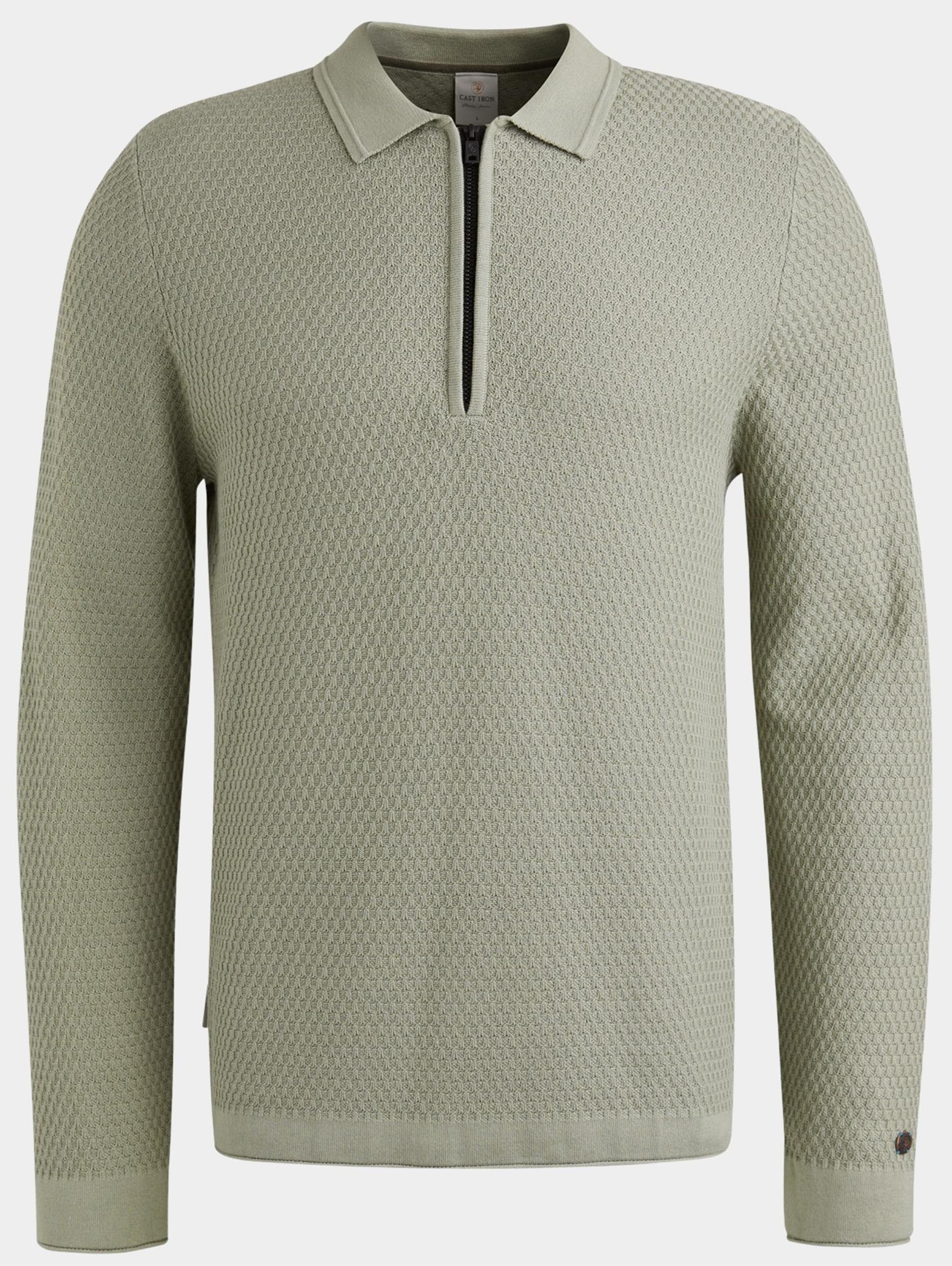 Cast Iron Polo lange mouw Groen Long sleeve polo cotton modal CPS2502820/6169