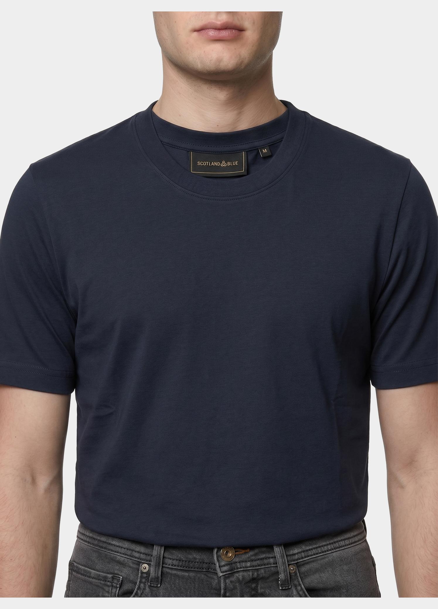 Scotland Blue T-shirt heren Blauw Parker T-shirt SPE25108PA33SB/290 navy