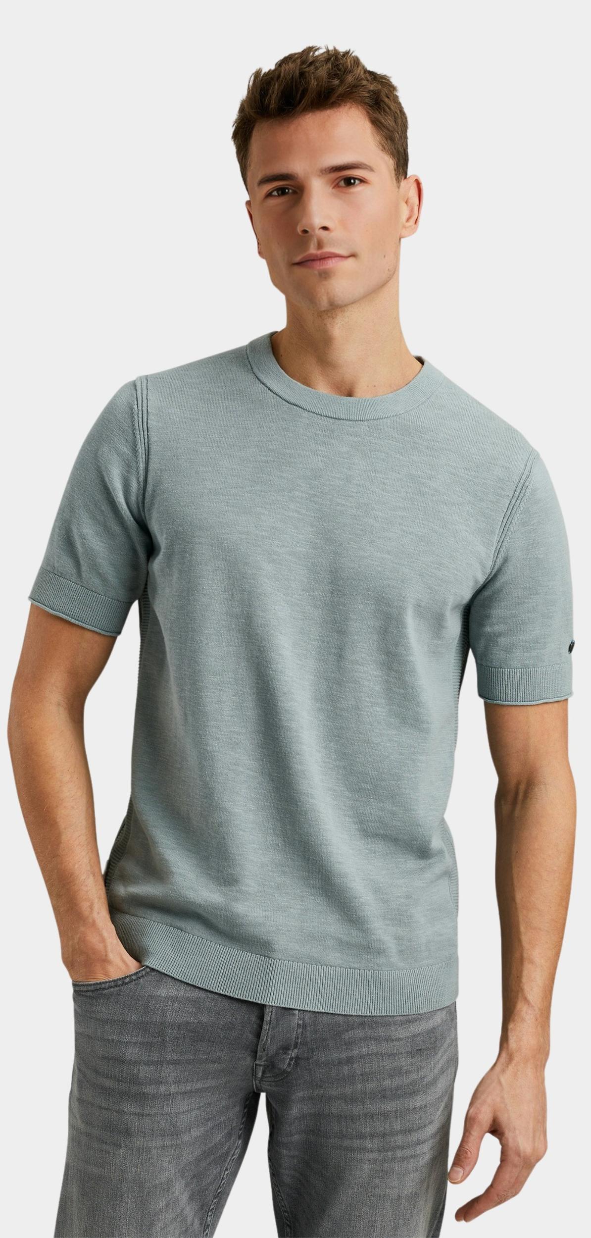 Cast Iron T-shirt korte mouw Groen Crewneck cotton blend slub CTSS2504596/5225