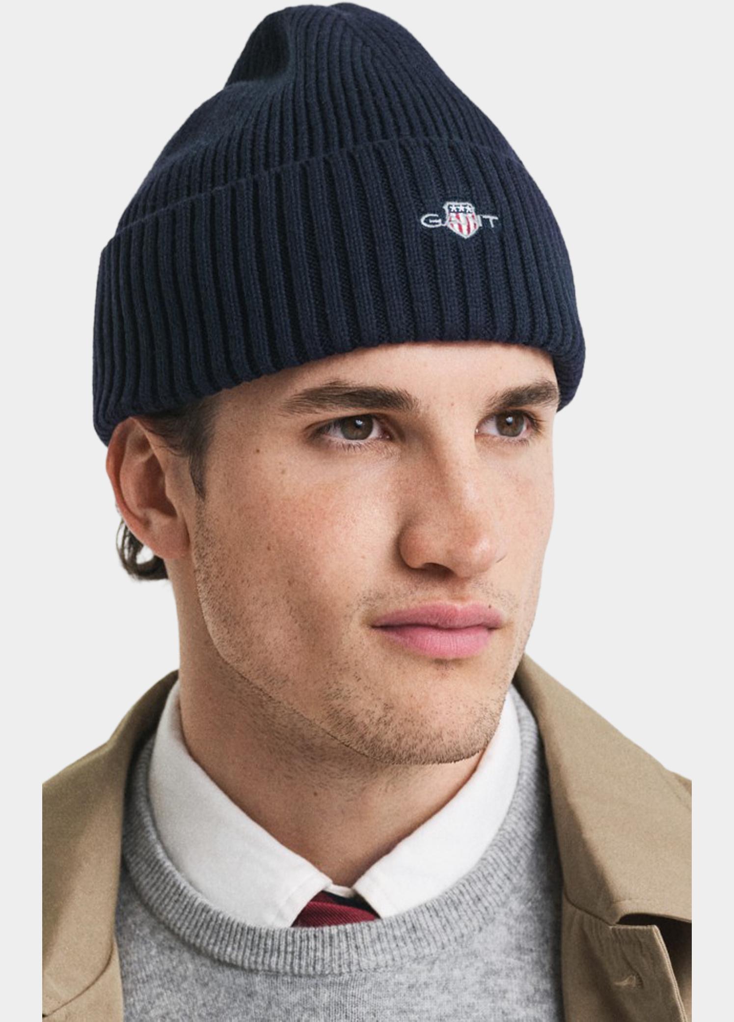 Gant Muts Blauw Cotton Blend Logo Beanie 9910054/410