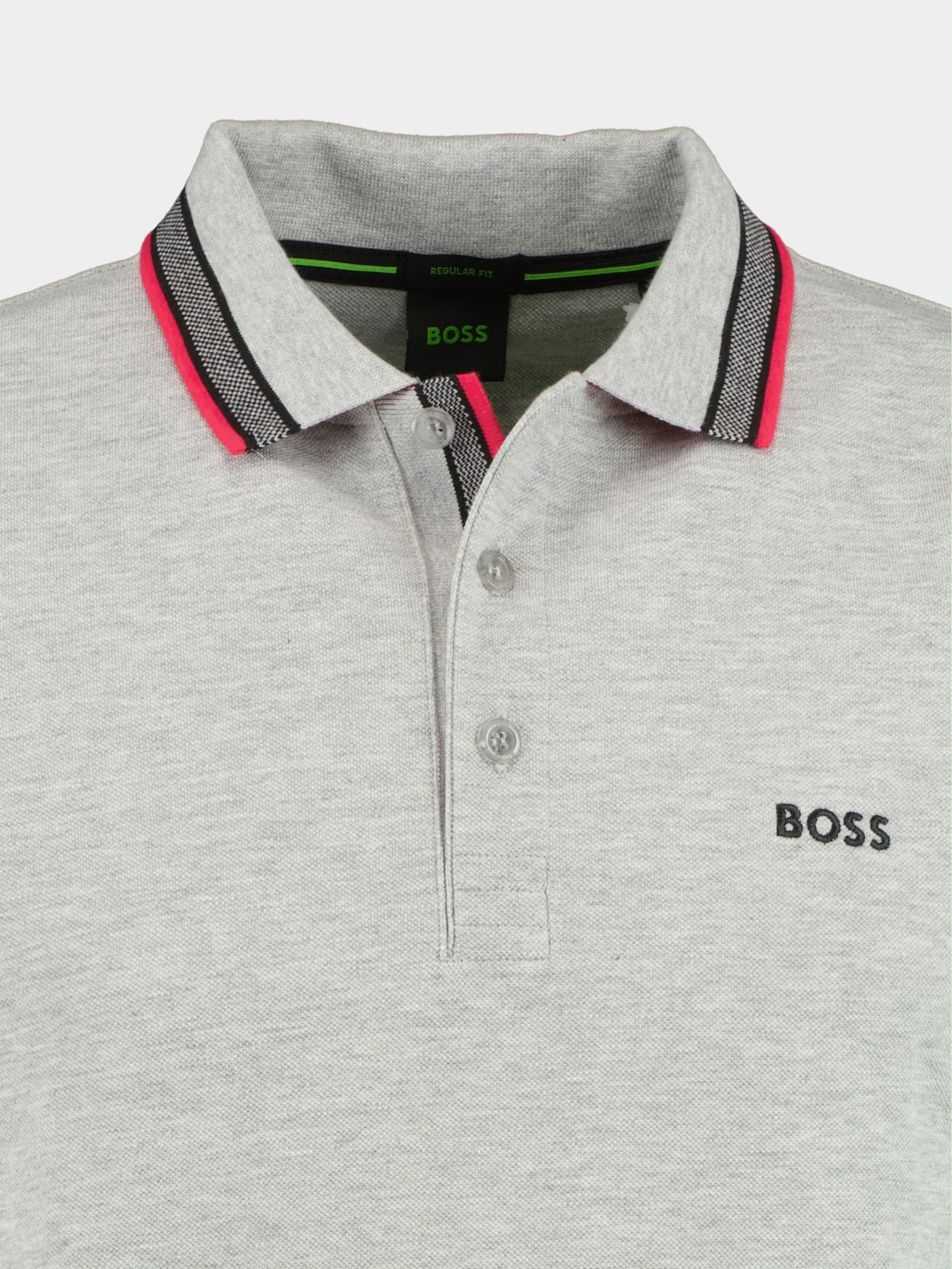 BOSS Green Polo lange mouw Grijs Plisy 10241684 01 50469108/061