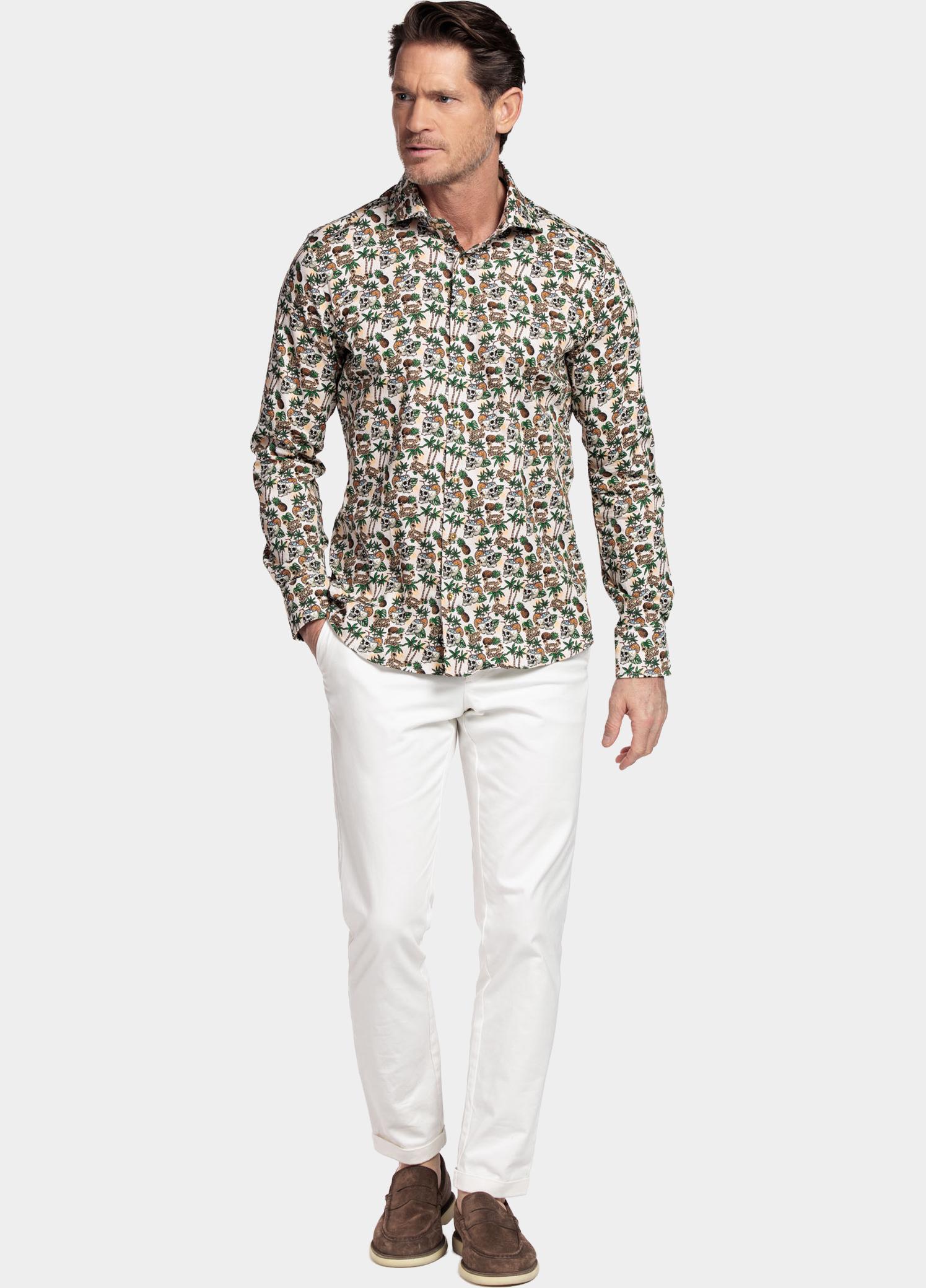 Giordano Overhemd heren Groen Maggiore Long Sleeve Semi Cut 617890/75
