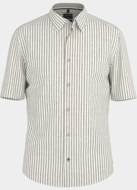 Olymp overhemd korte mouw heren Bruin Casual 405012/28