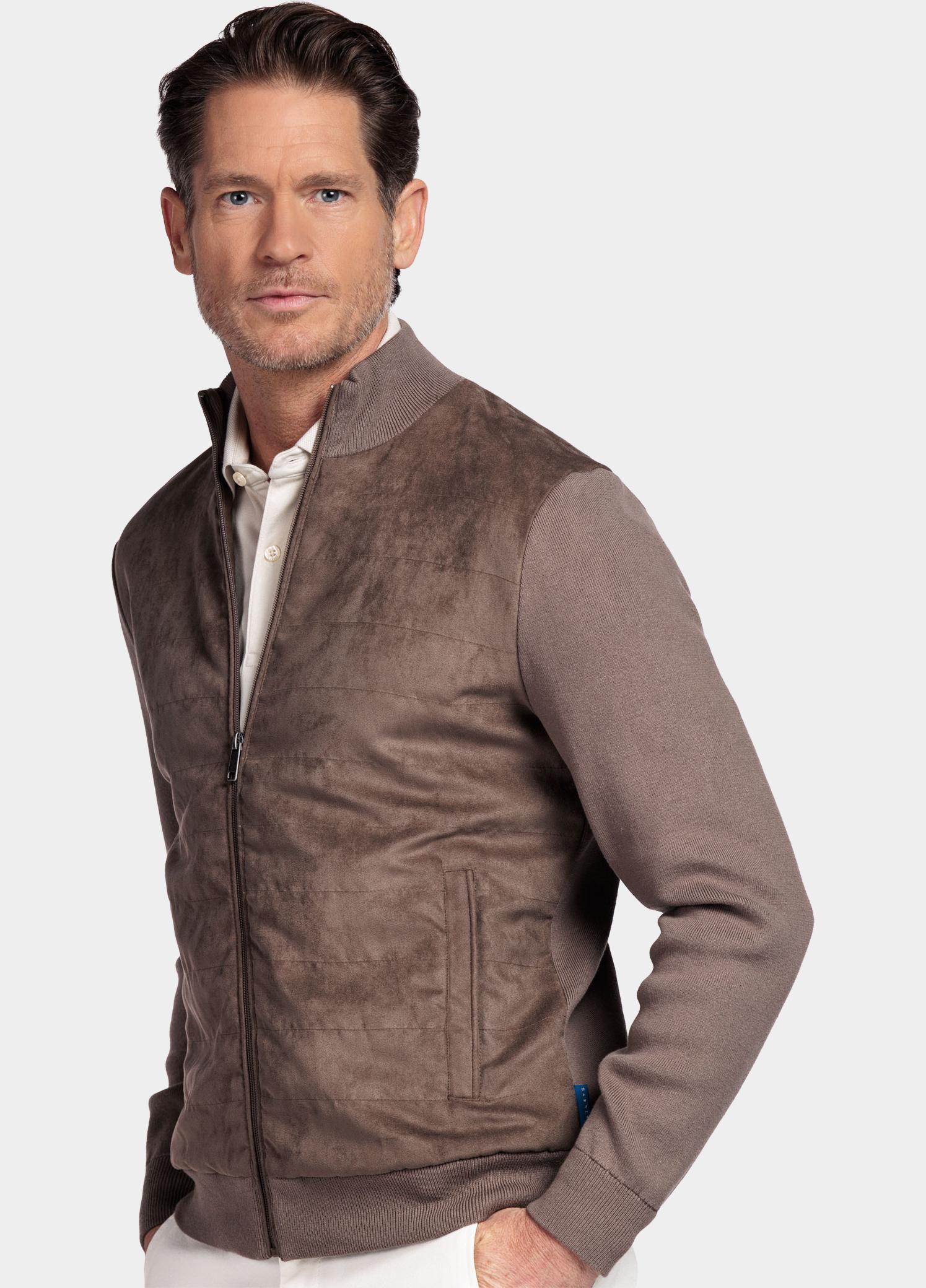 Baileys Vest heren Bruin Cardigan Zip  Milano knit 612015/875