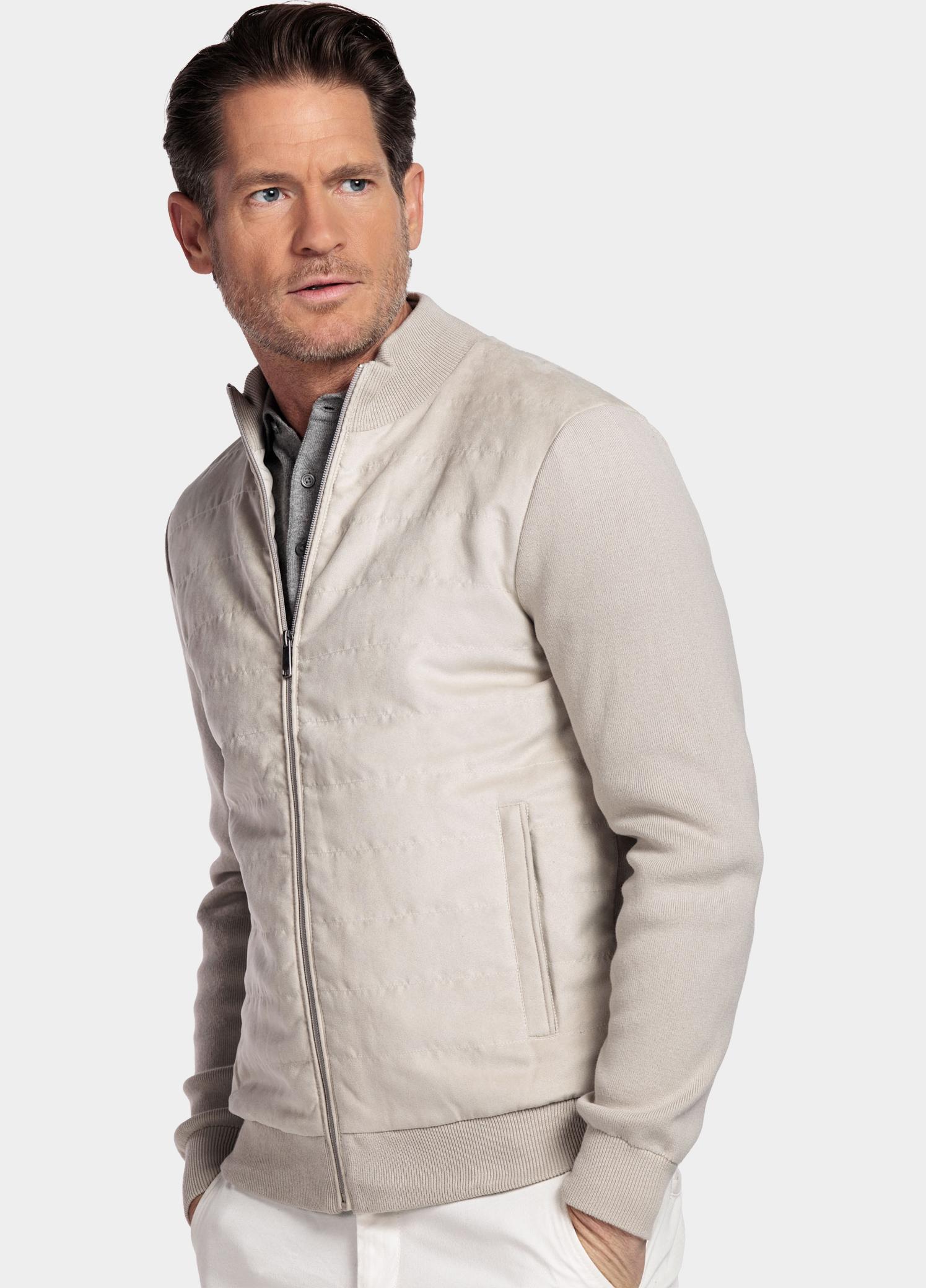 Baileys Vest heren Wit Cardigan Zip  Milano knit 612015/815