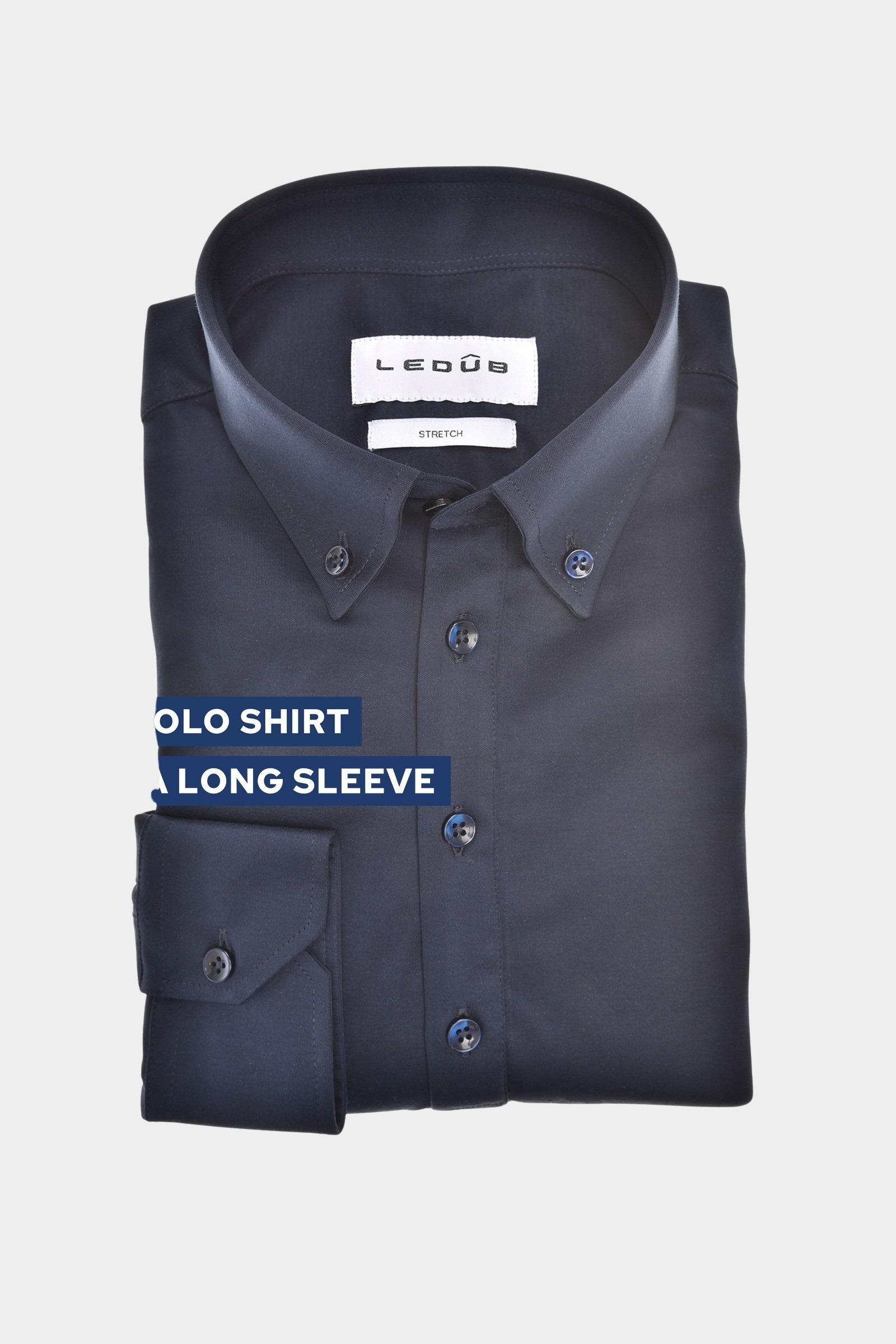 Ledub Polo extra lange mouw Blauw SFP7 0143233/180-000-000