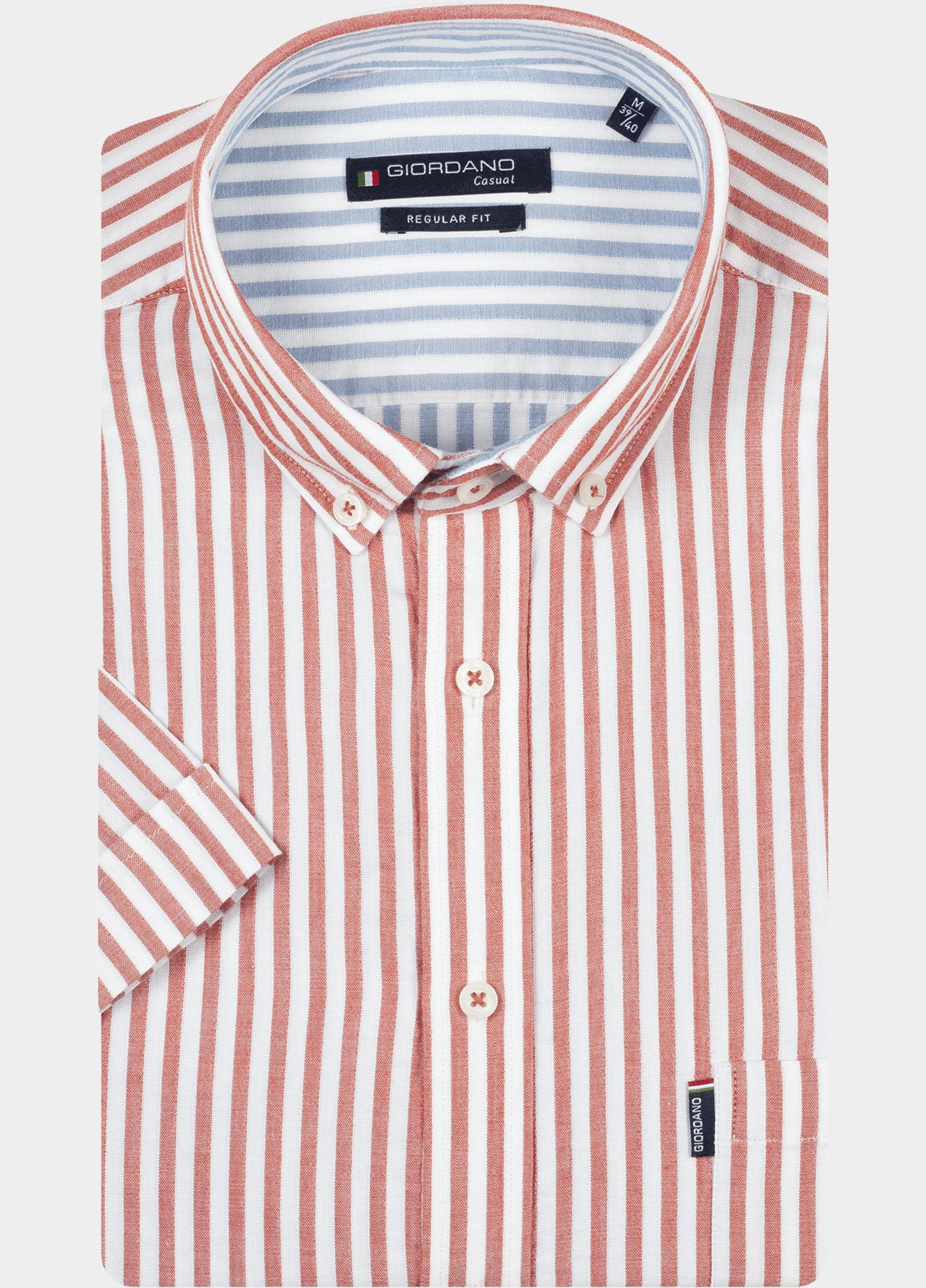 Giordano Overhemd heren Rood Dino Long Sleeve Button Down 617130/30