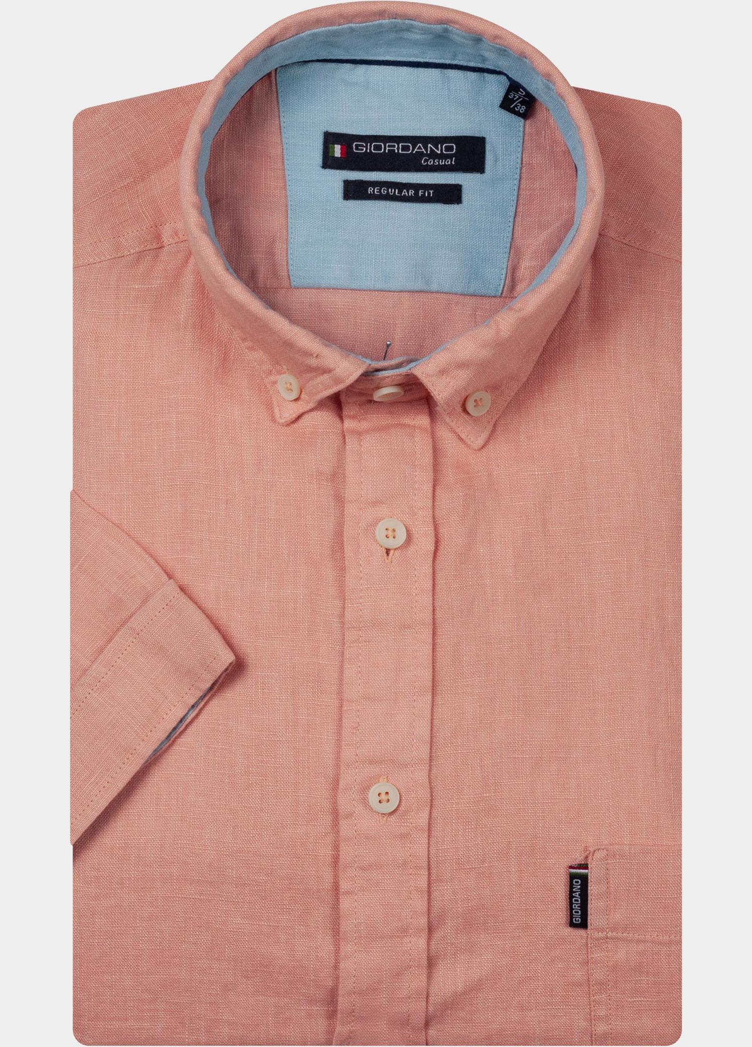 Giordano overhemd korte mouw heren Rood League Short Sleeve Button Do 616009/33