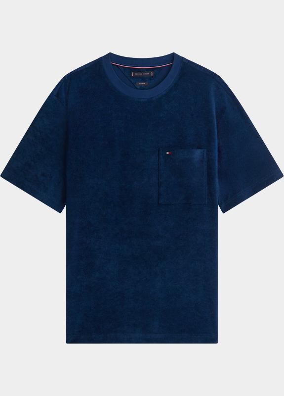 Tommy Hilfiger T-shirt korte mouw Blauw TOWELLING T-SHIRT MW0MW43058/DCC