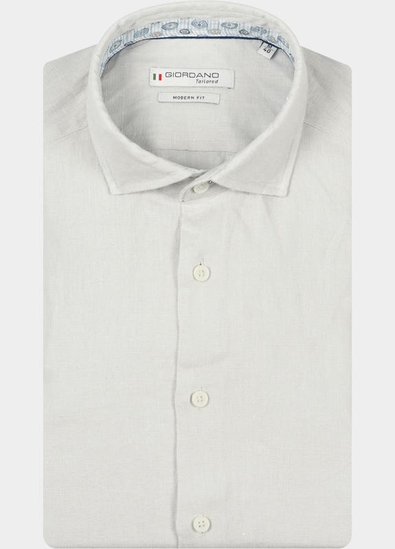 Giordano Overhemd heren Grijs Row Long Sleeve Cutaway Soft 617811/91