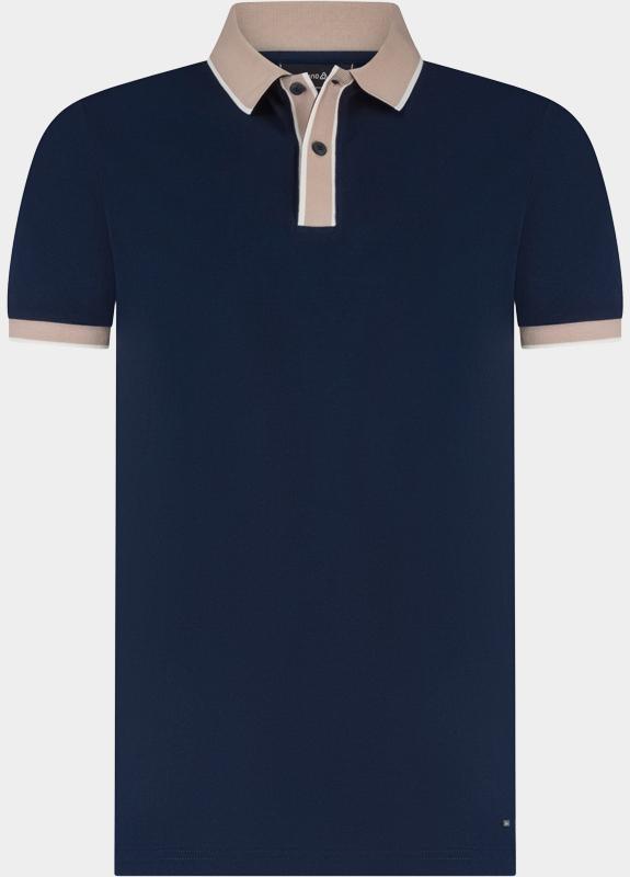 Scotland Blue Polo heren Blauw Tiger Polo Contrast Colar SPE26108TI30SB/4001