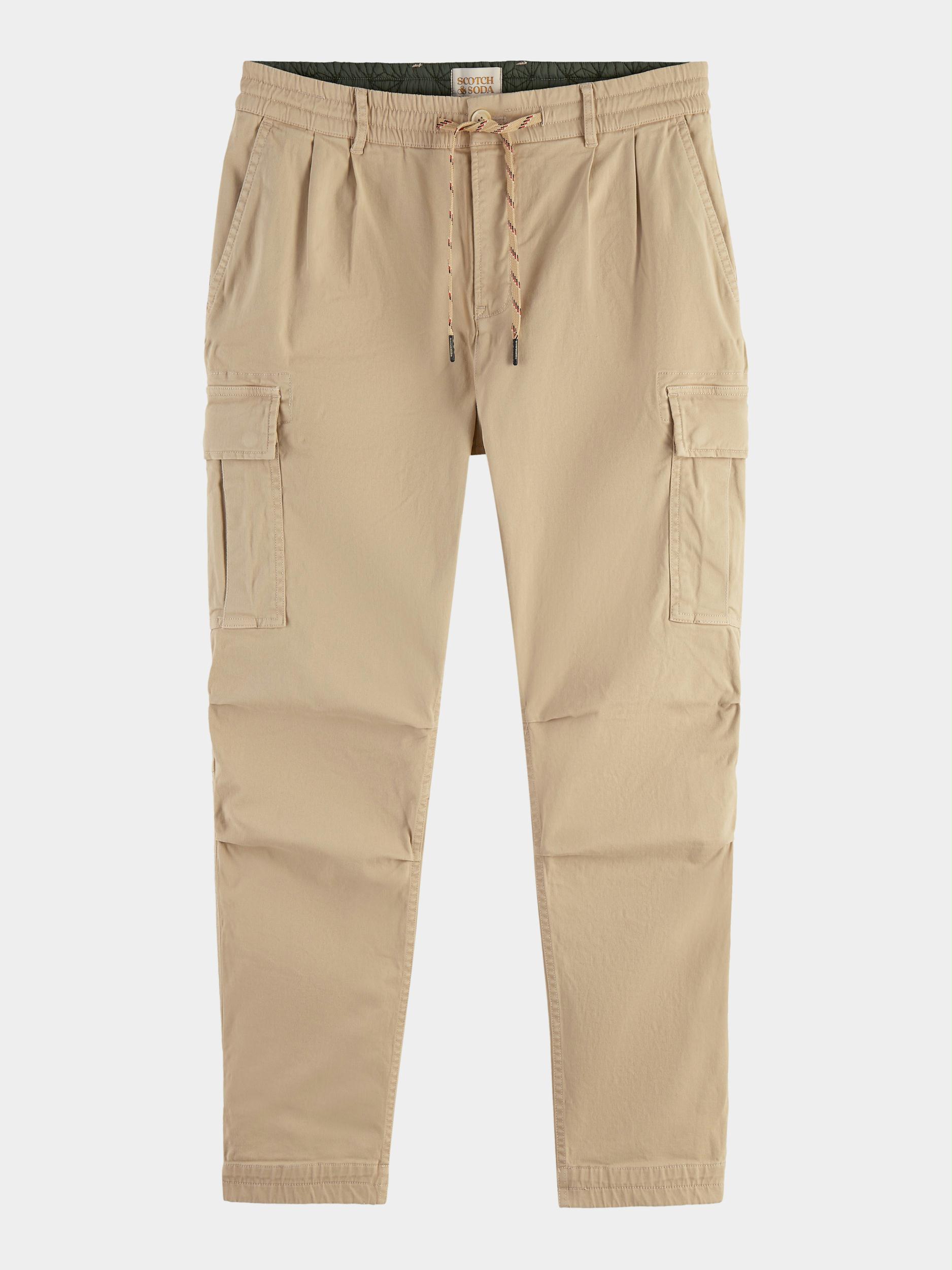 Scotch & Soda Katoenen 5-Pocket Beige Fave - Elasticated Tapered-fit 164458/0137