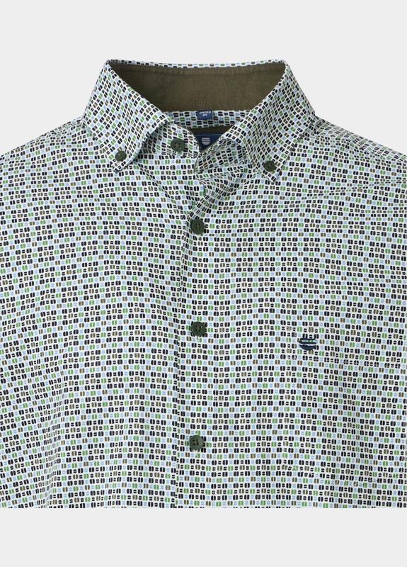 Redmond Overhemd heren Groen Print 252010110/600